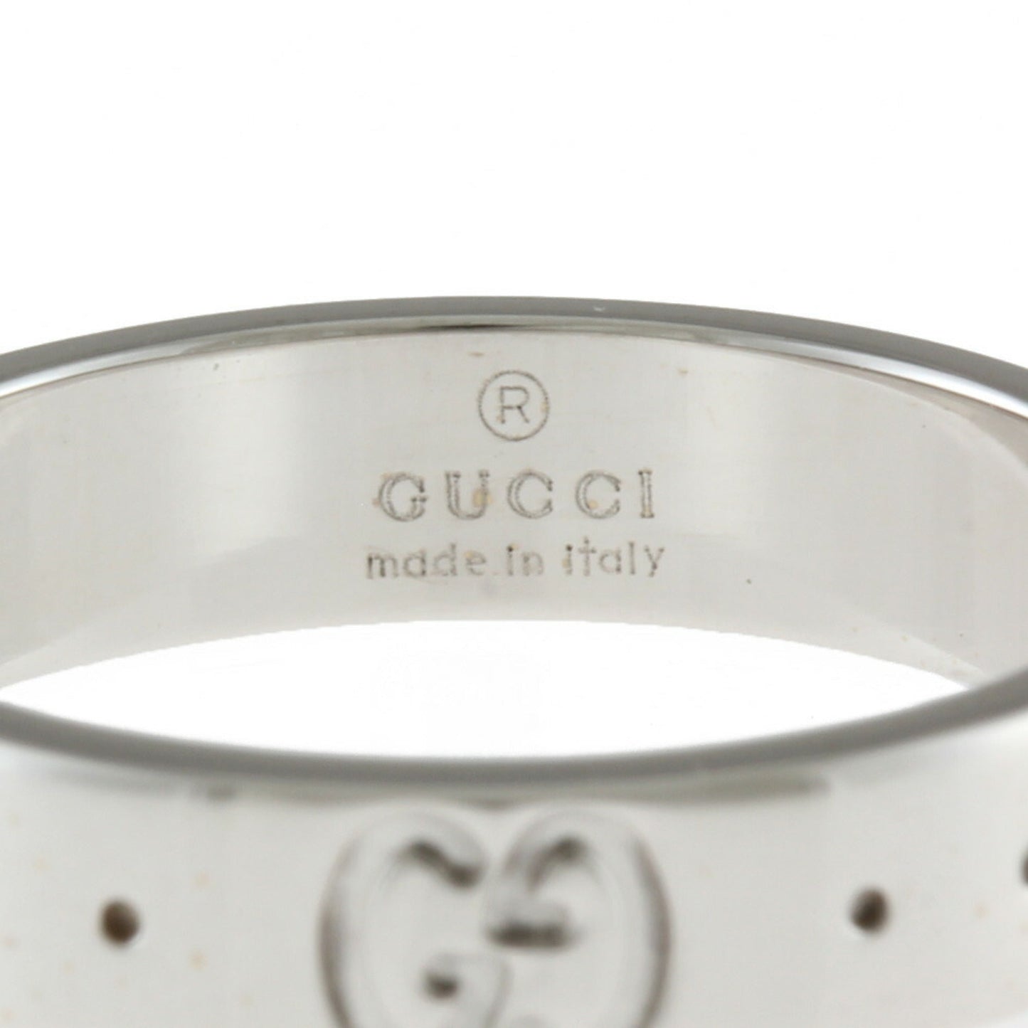 Gucci K18WG Ring / Icon No. 9.5 Silver Ladies 18K K18 White Gold Accelerating