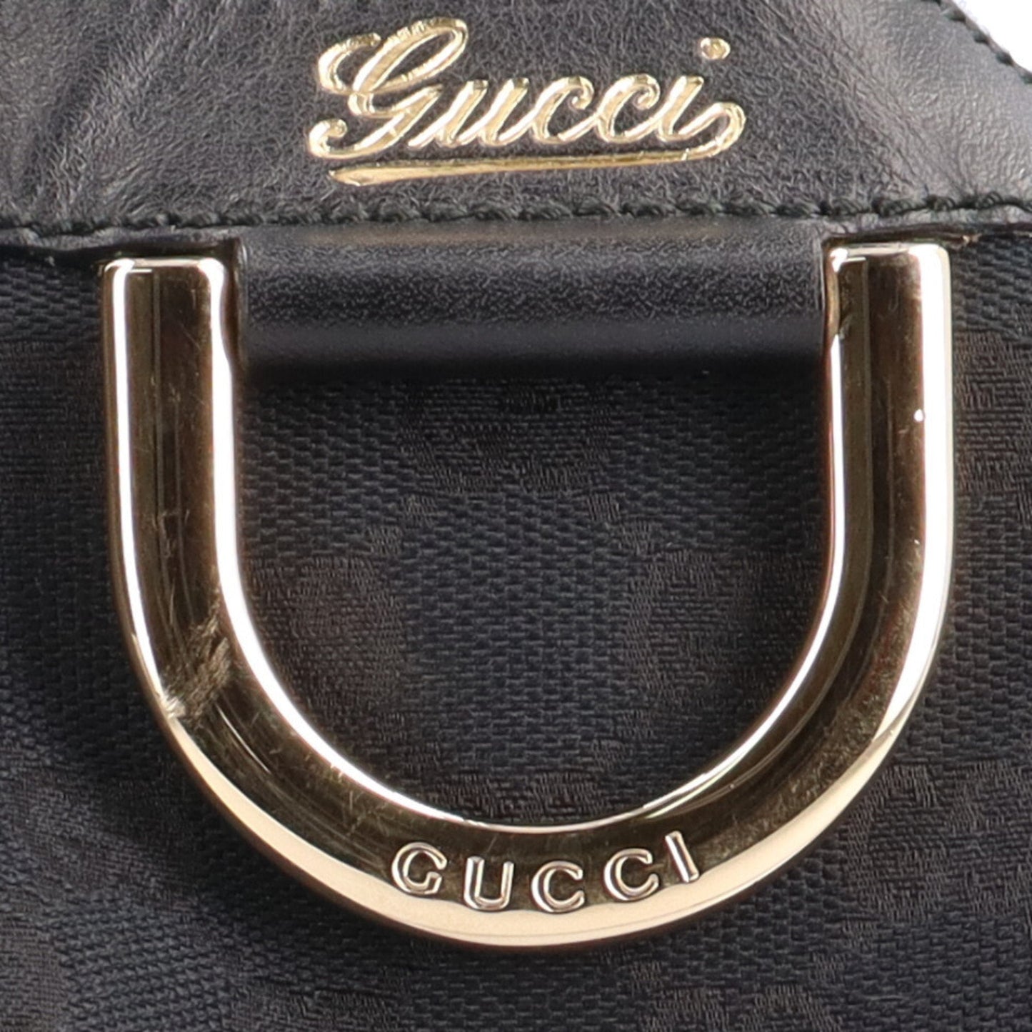 GUCCI Abbey GG Campus Shoulder Bag Canvas Black Women's