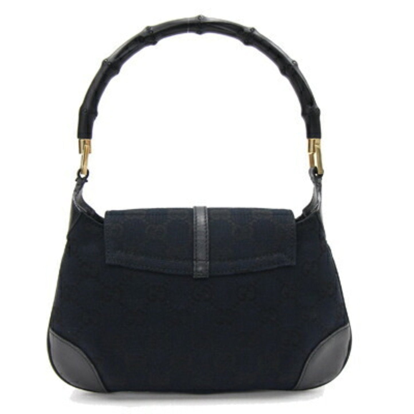 Gucci Handbag GG Jackie 005.0811 Black Canvas Leather Ladies Bamboo GUCCI
