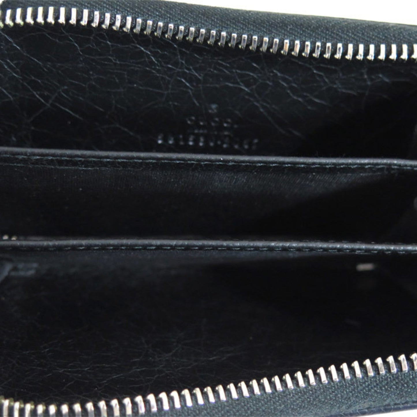 Gucci Card Case Interlocking G Black x Silver Hardware Leather Business Holder Pass Women's Men's 581530