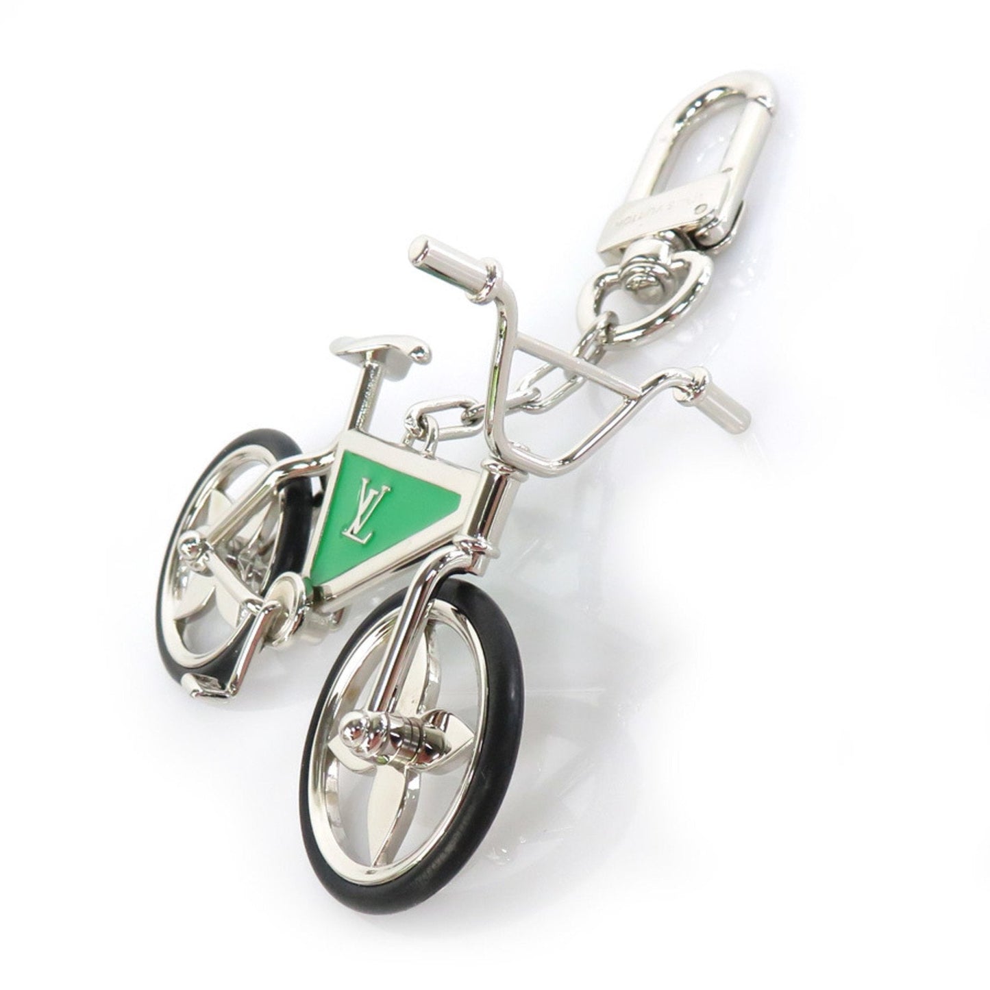 LOUIS VUITTON Charm Keychain Bijou Sac Bike Metal Silver x Green Unisex M77148