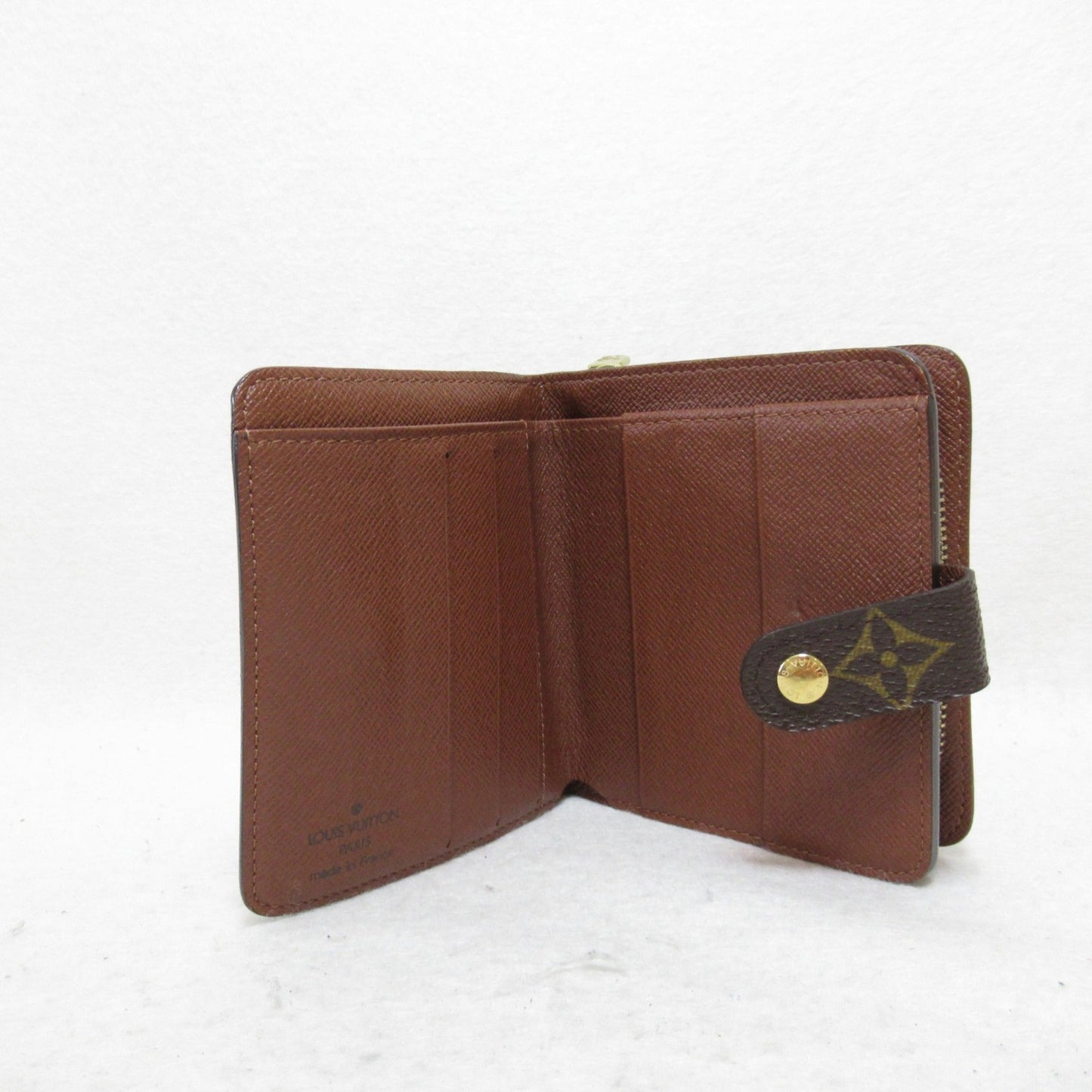 LOUIS VUITTON compact zip wallet Brown Monogram PVC coated canvas M61667