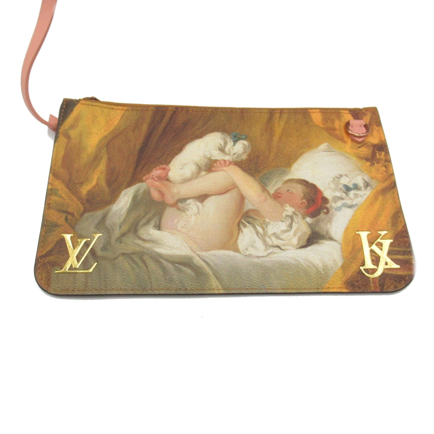 LOUIS VUITTON Fragonard Neverfull MM Pink Brown Masters collection PVC coated canvas M43319