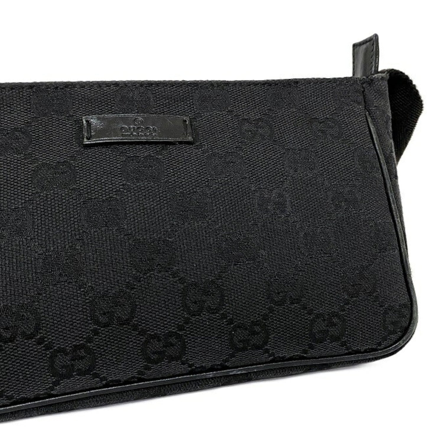 Gucci Handbag Black 106644 Canvas Leather GUCCI Women's Bag GG