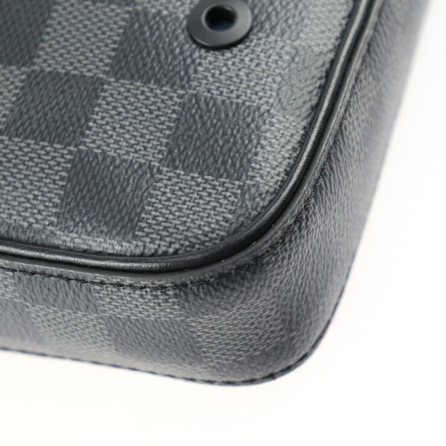 LOUIS VUITTON Alpha Messenger Shoulder Bag N40188 Damier Graphite Canvas Leather Black