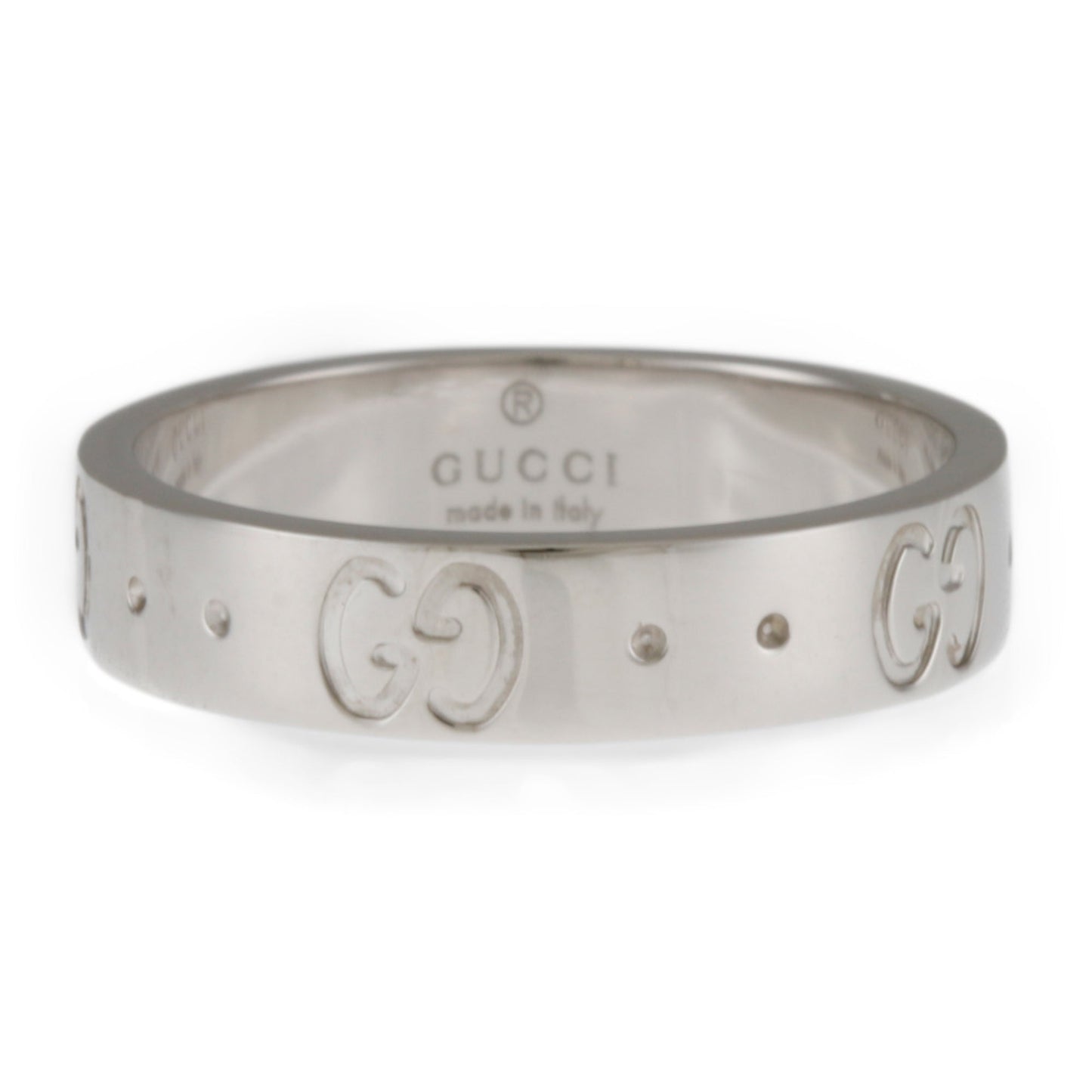 Gucci Icon Ring No. 9.5 18K K18 White Gold Women's