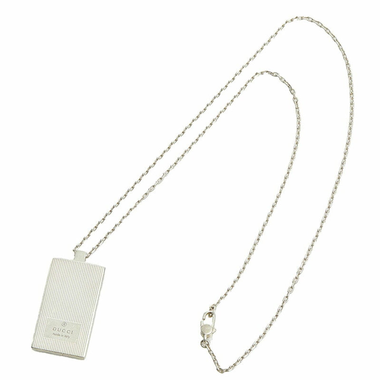 Gucci Plate Necklace Silver Metal Ladies GUCCI