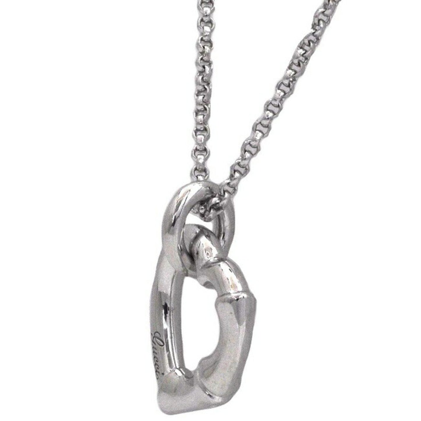 Gucci Necklace Silver Bamboo 393395 J8400 0702 Ag 925 GUCCI Heart Ladies Pendant