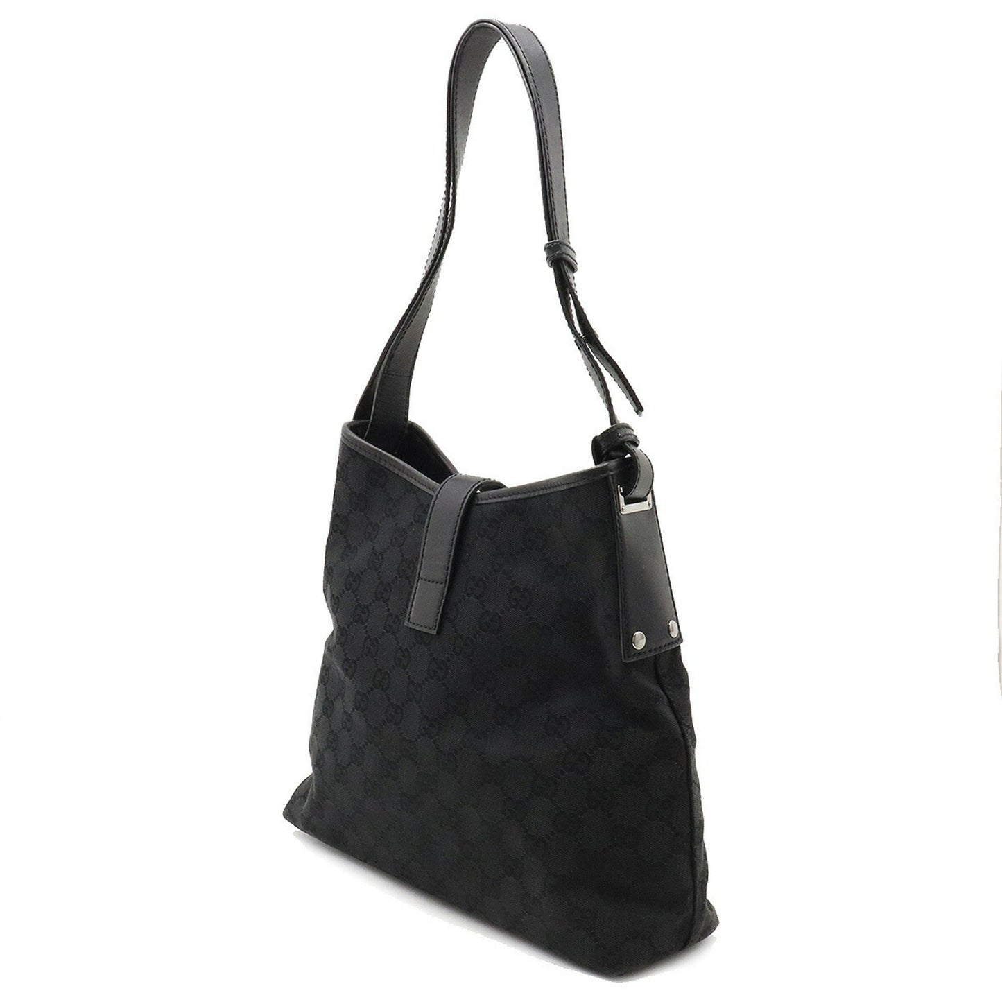 Gucci GG Canvas New Jackie Shoulder Bag Leather Black 110291