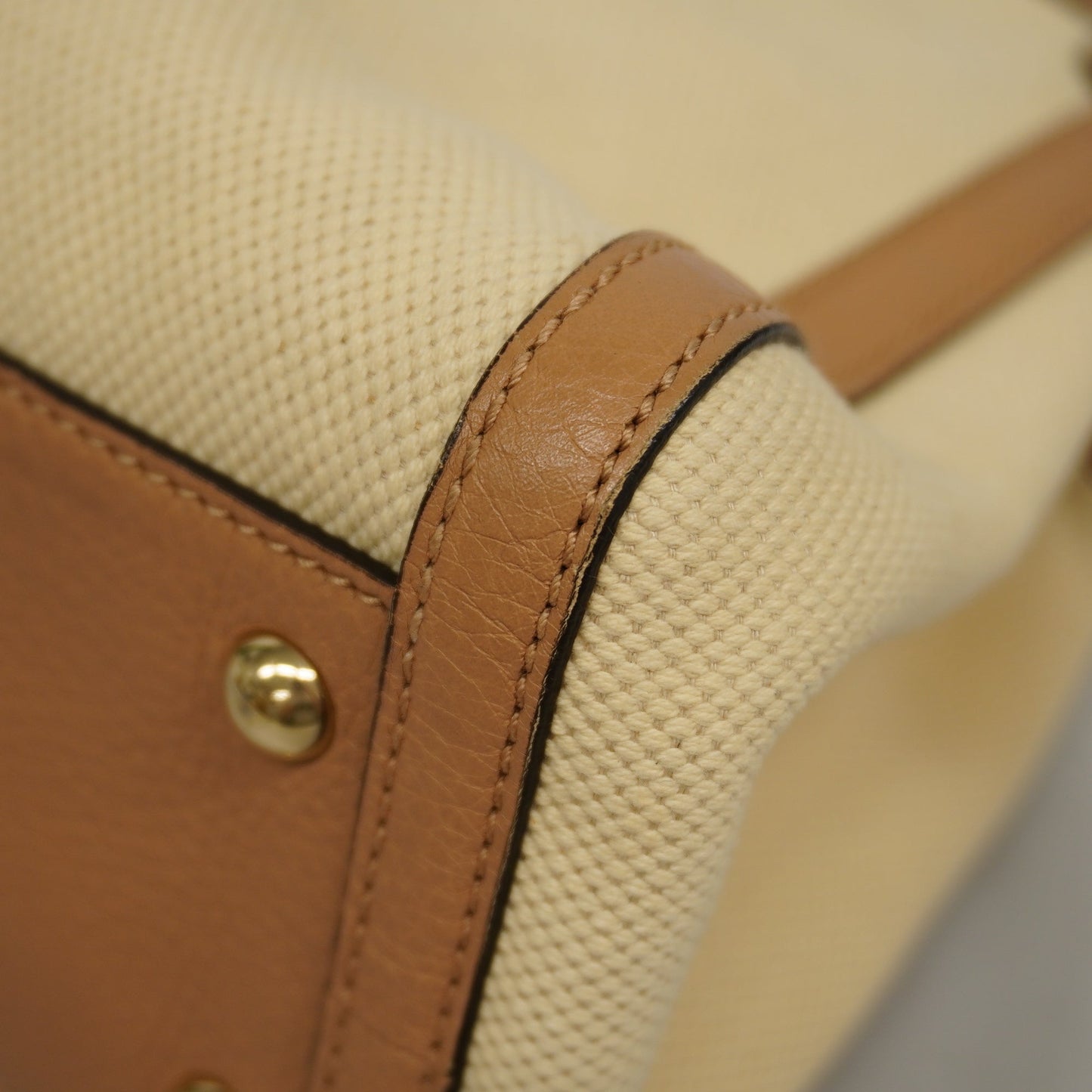 GUCCIAuth  Soho 2way Bag Natural/brown336751Leather,Canvas Handbag,Shoulder Bag