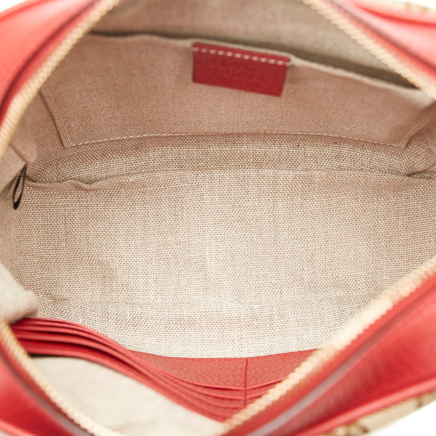 Gucci GG Canvas Shoulder Bag 449413 Brown Red Leather Ladies Gucci