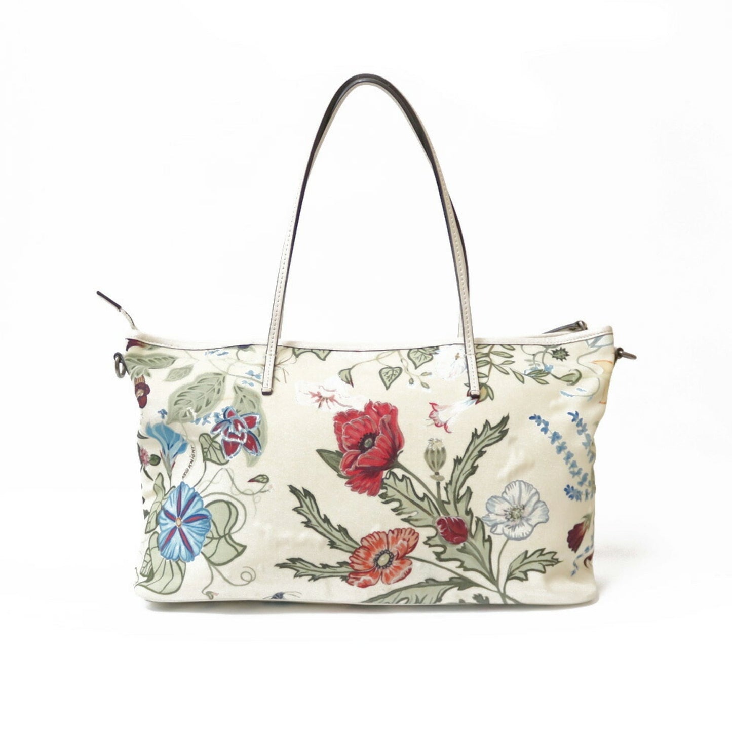 Gucci Nylon Shoulder Bag Flora GG Yellow Women's