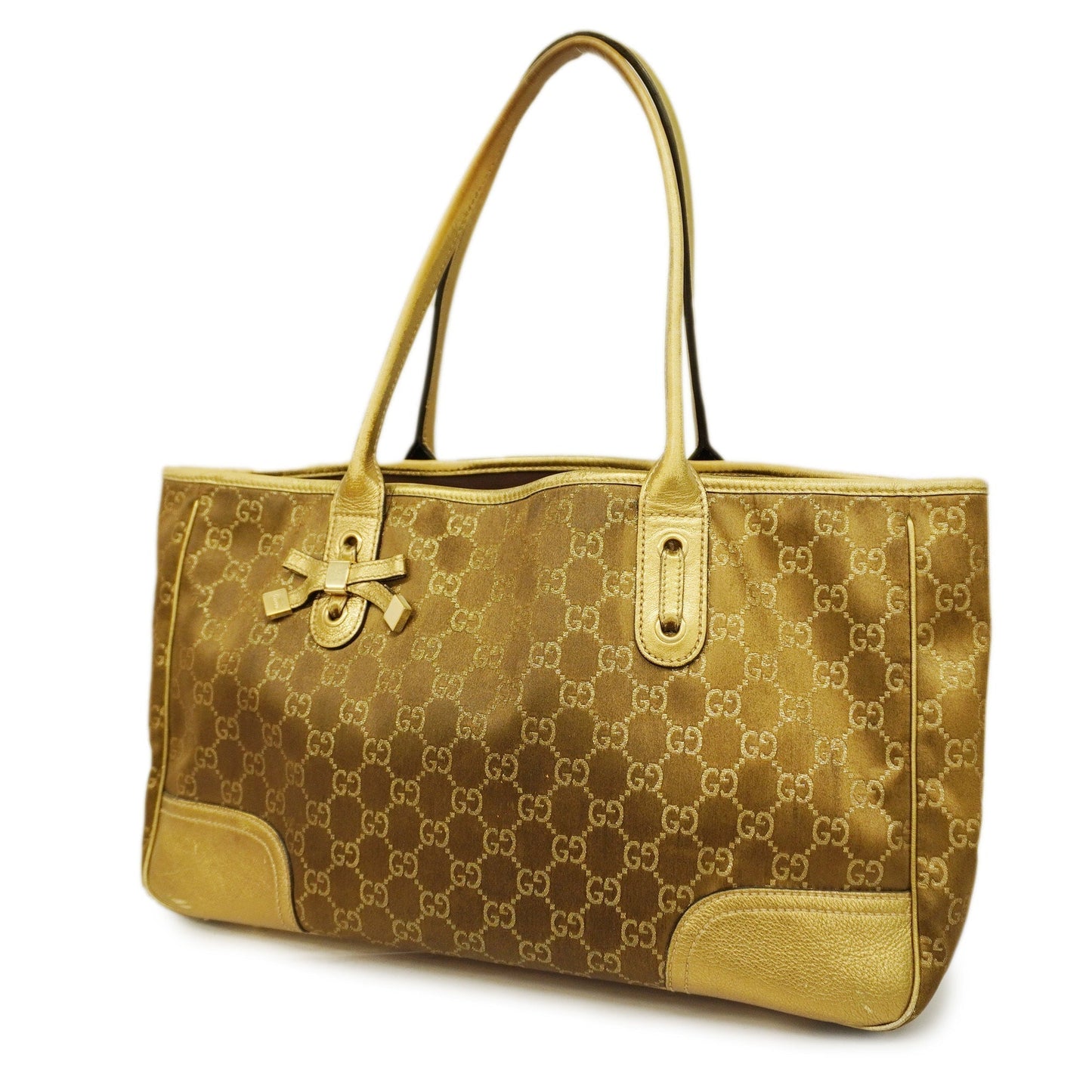 Gucci  Princey 163805 Women's Nylon,Leather Tote Bag Brown
