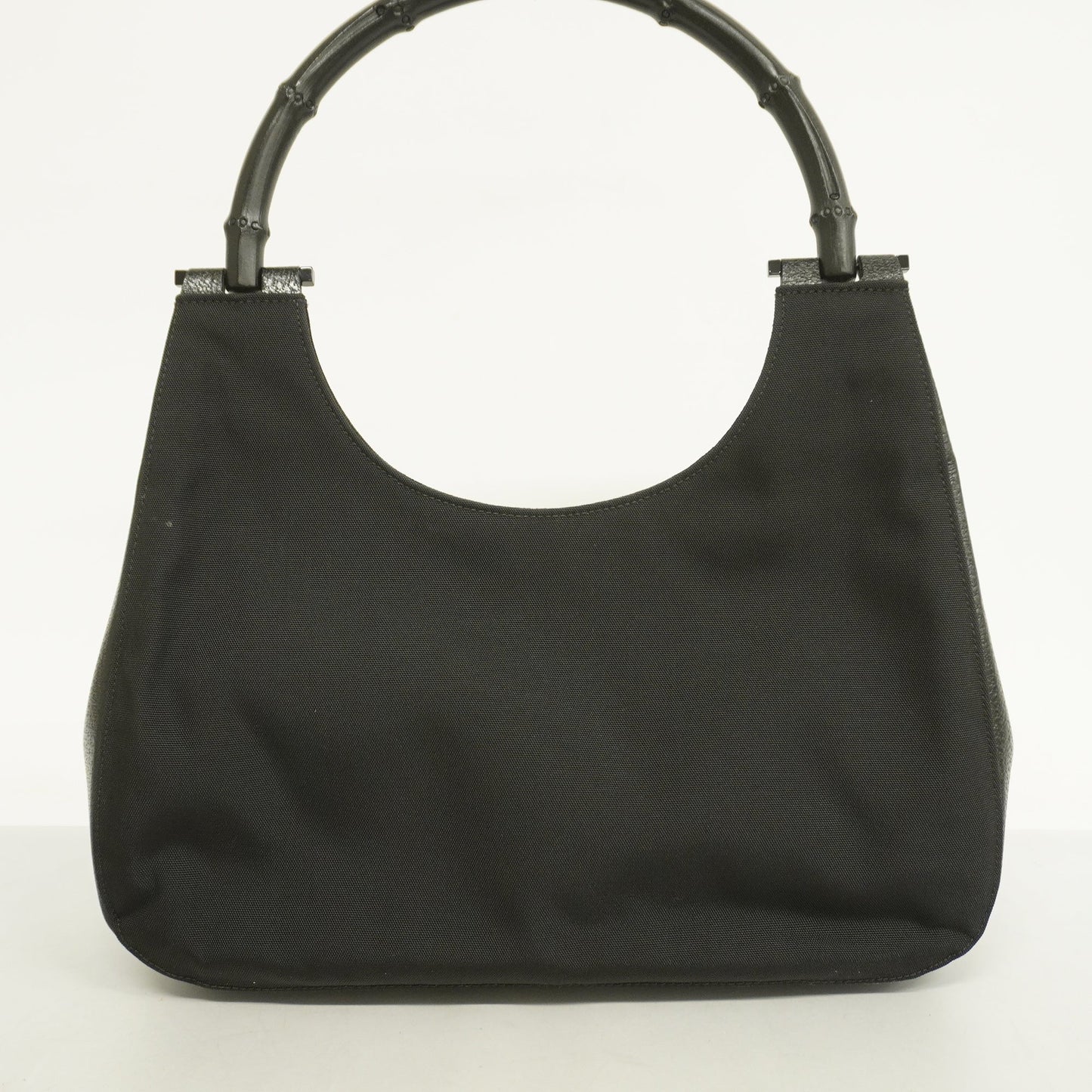 GUCCI  Bamboo Handbag 001 3739 Women's Nylon,Leather Handbag Black