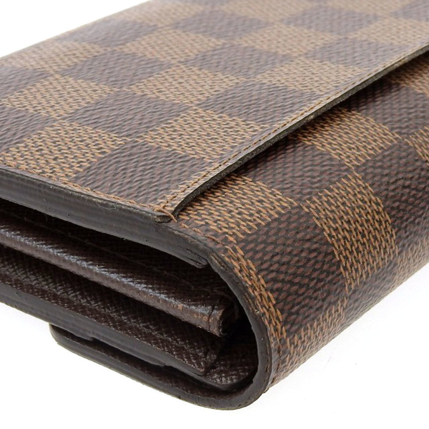 Louis Vuitton Damier Portefeuille Sarah long wallet with hook Ebene N63209
