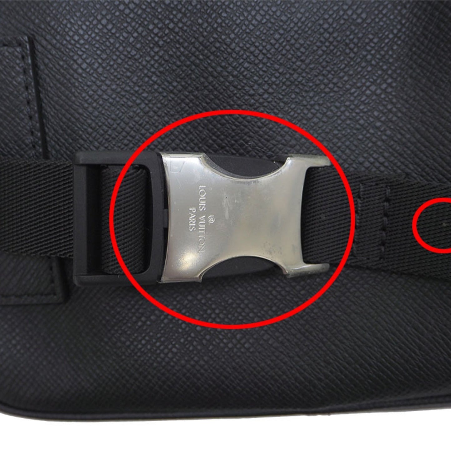 Louis Vuitton Bumback Outdoor Body Bag Taiga Black M33438 Waist Pouch Men's