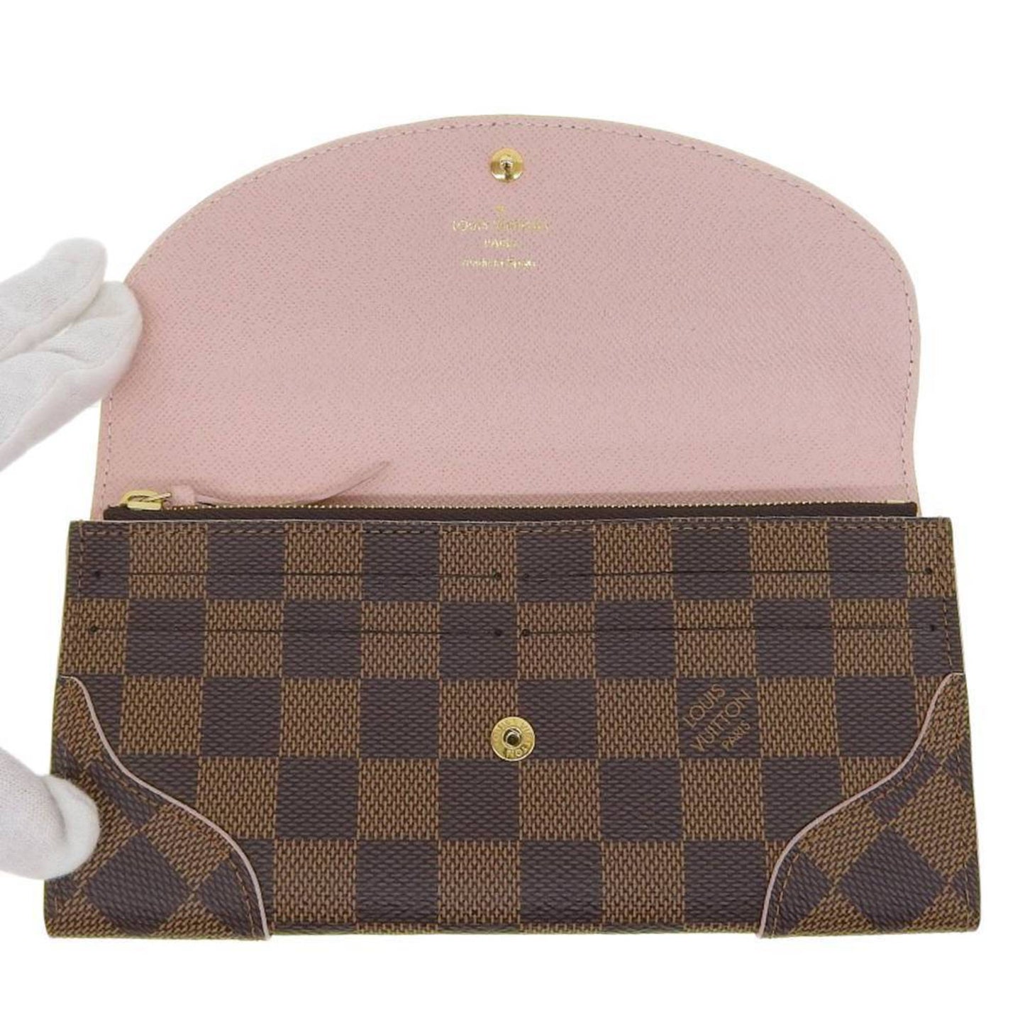 Louis Vuitton Damier Portefeuille Long Wallet with Kaisahock Pink Rose Ballerine N61227