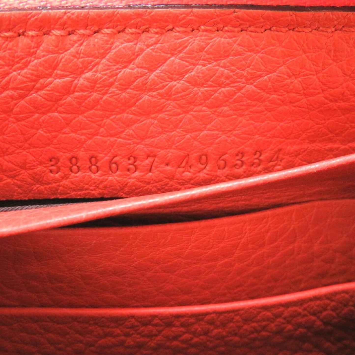 Gucci GG Canvas Beige Orange 388637 Round Long Wallet