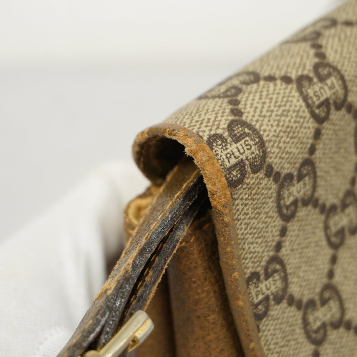 GUCCI  GG Plus 122754 PVC Shoulder Bag Beige,Brown