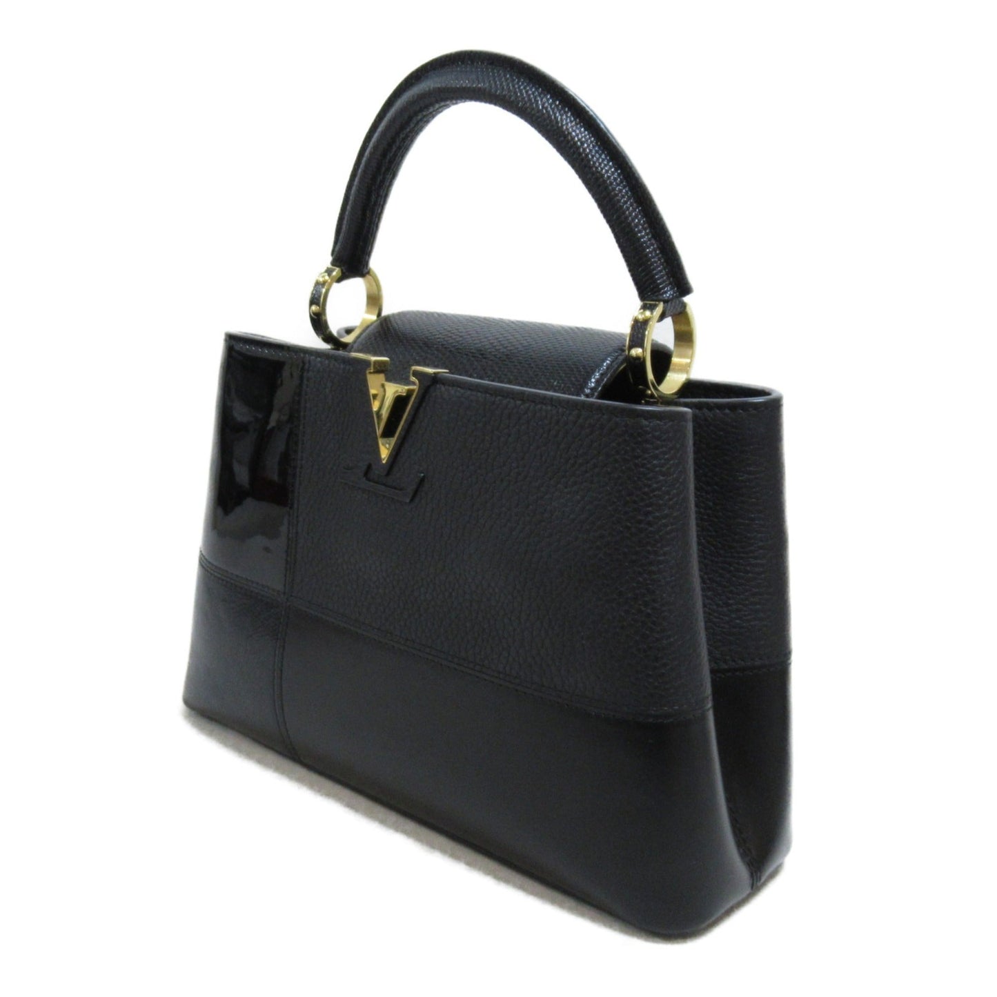 LOUIS VUITTON CapucineBB2way Shoulder Bag Black enamel Taurillon Clemence leather/snake M59269