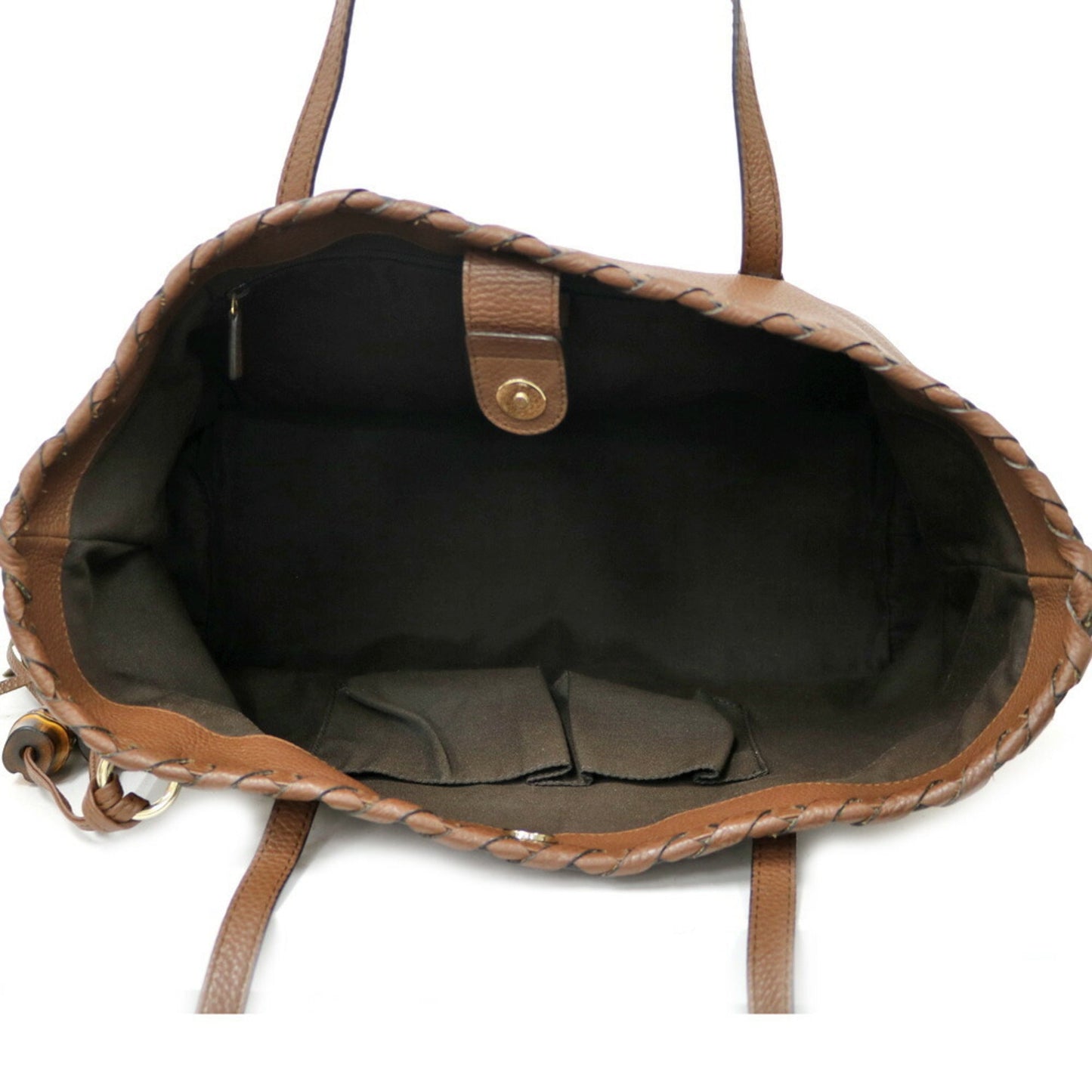 Gucci Shoulder Bag Bamboo Brown Ladies