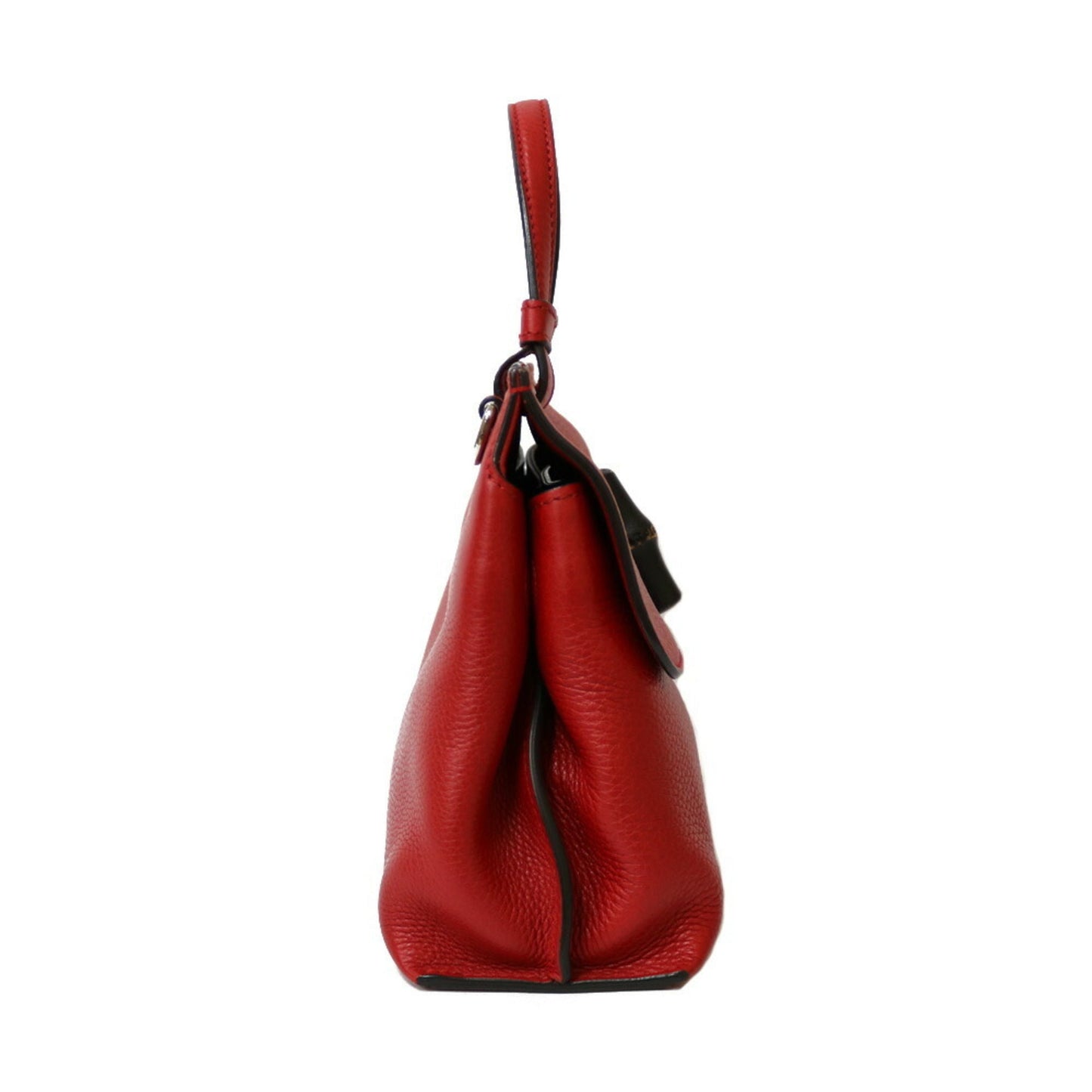 Gucci Shoulder Bag Bamboo Handbag Red Women's Leather