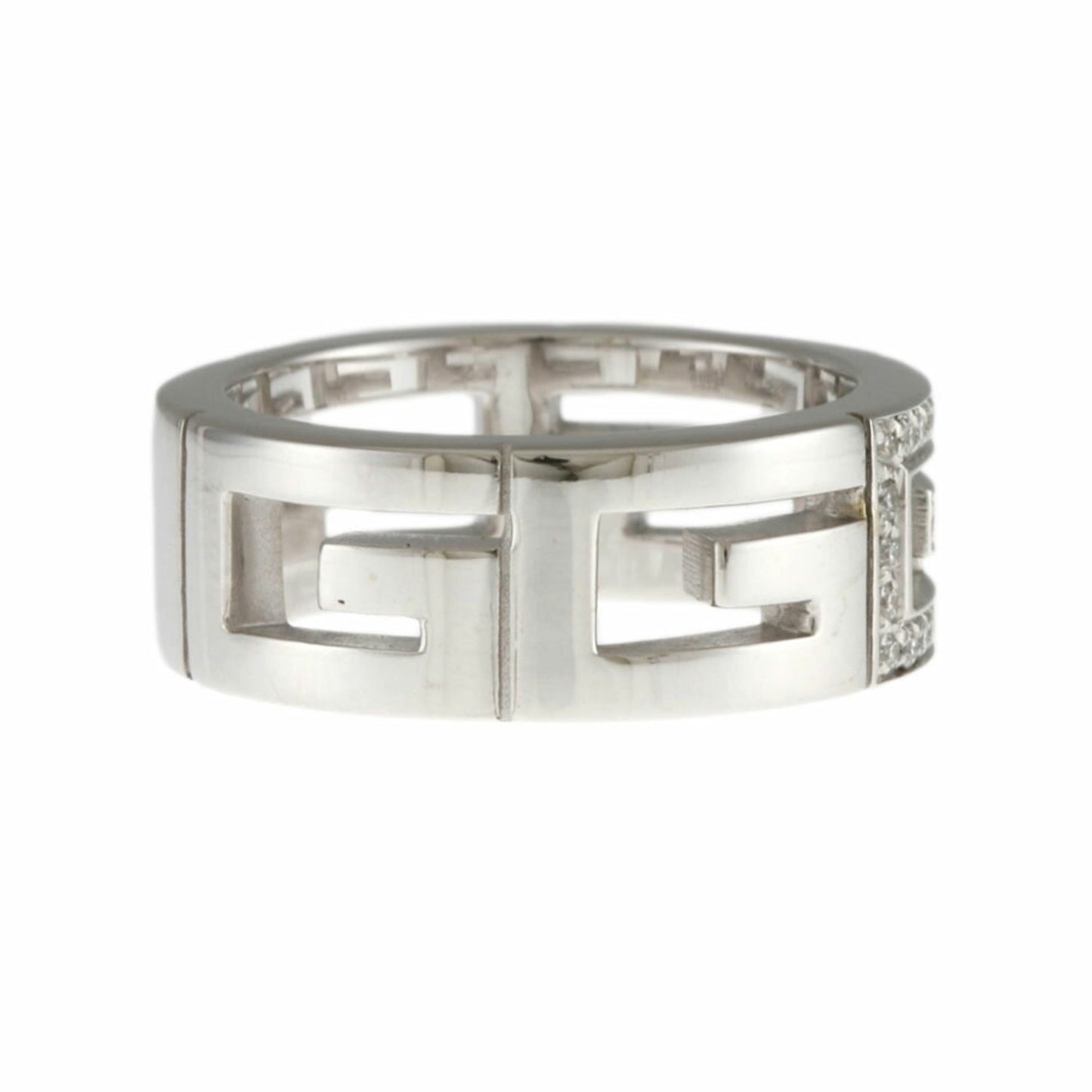 Gucci Multiple Ring No. 11.5 18K K18 White Gold Diamond Women's
