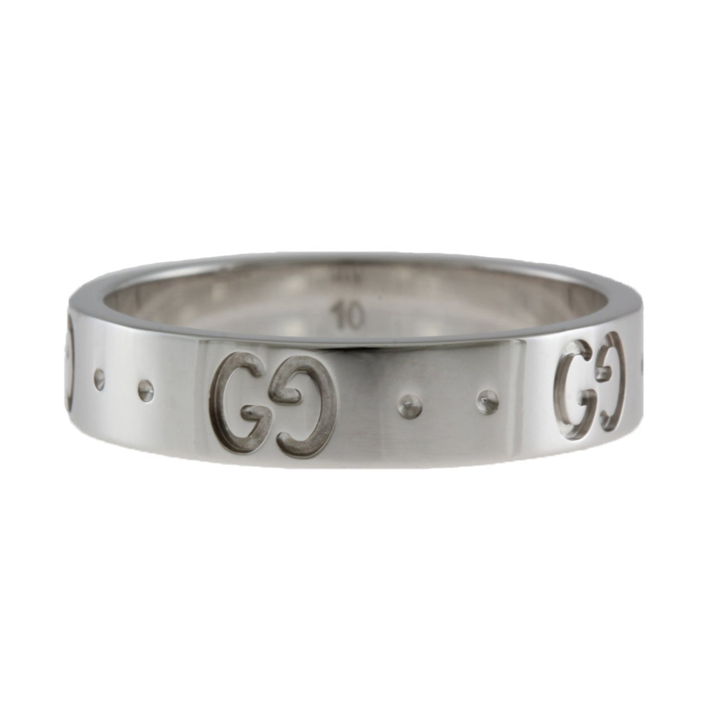 Gucci Icon Ring No. 9.5 18K K18 White Gold Women's