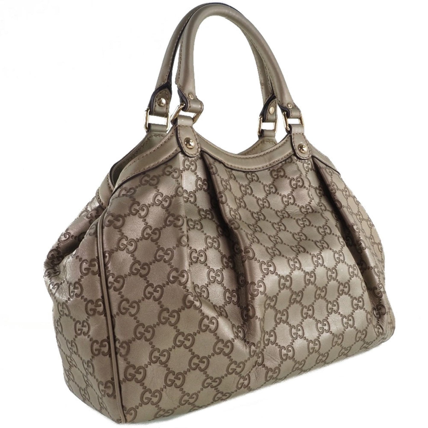 Gucci Suki Interlocking G 211944 Striped Leather Gold Women's Handbag