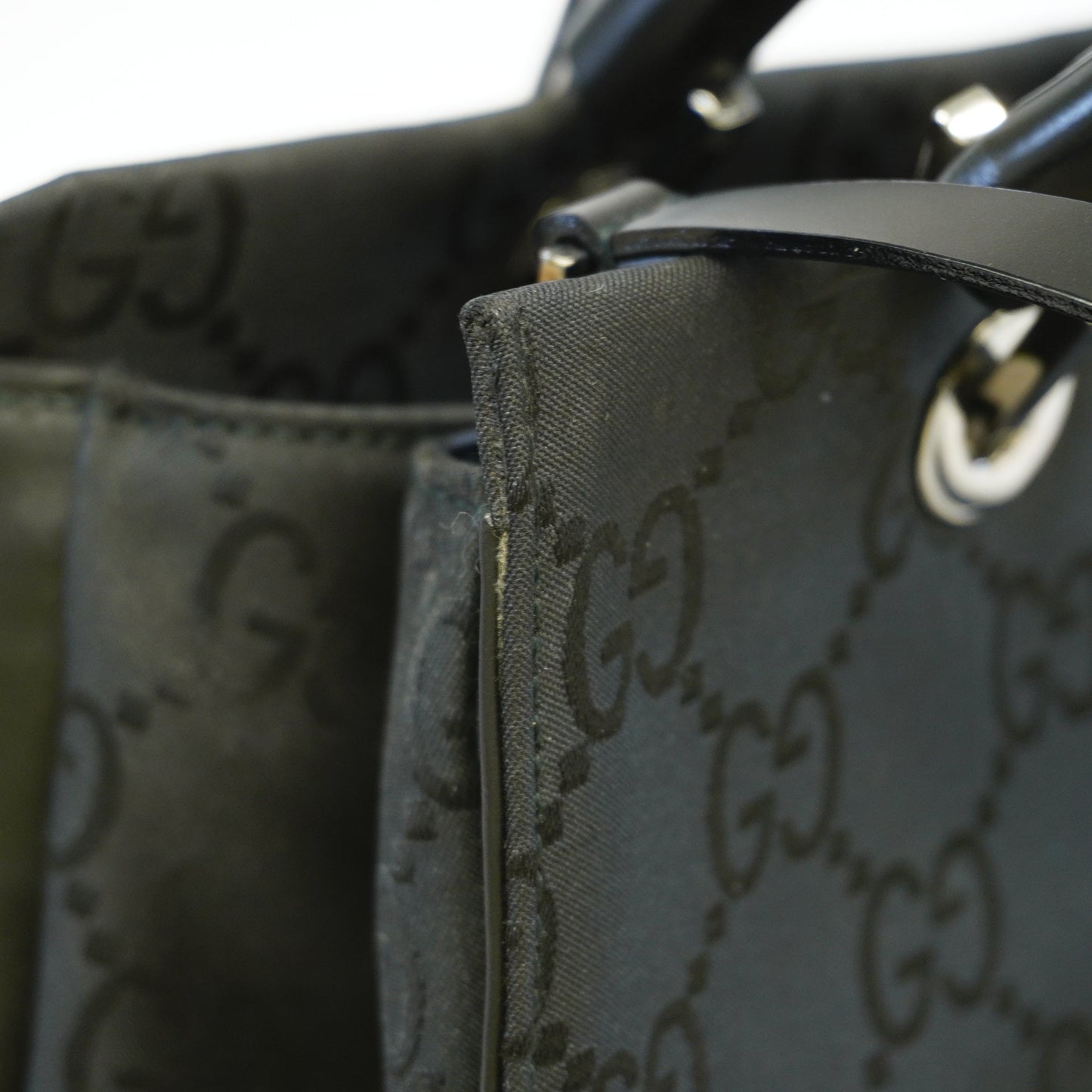 Gucci Bamboo 2WAY Bag 002 1016 Women's Nylon Black