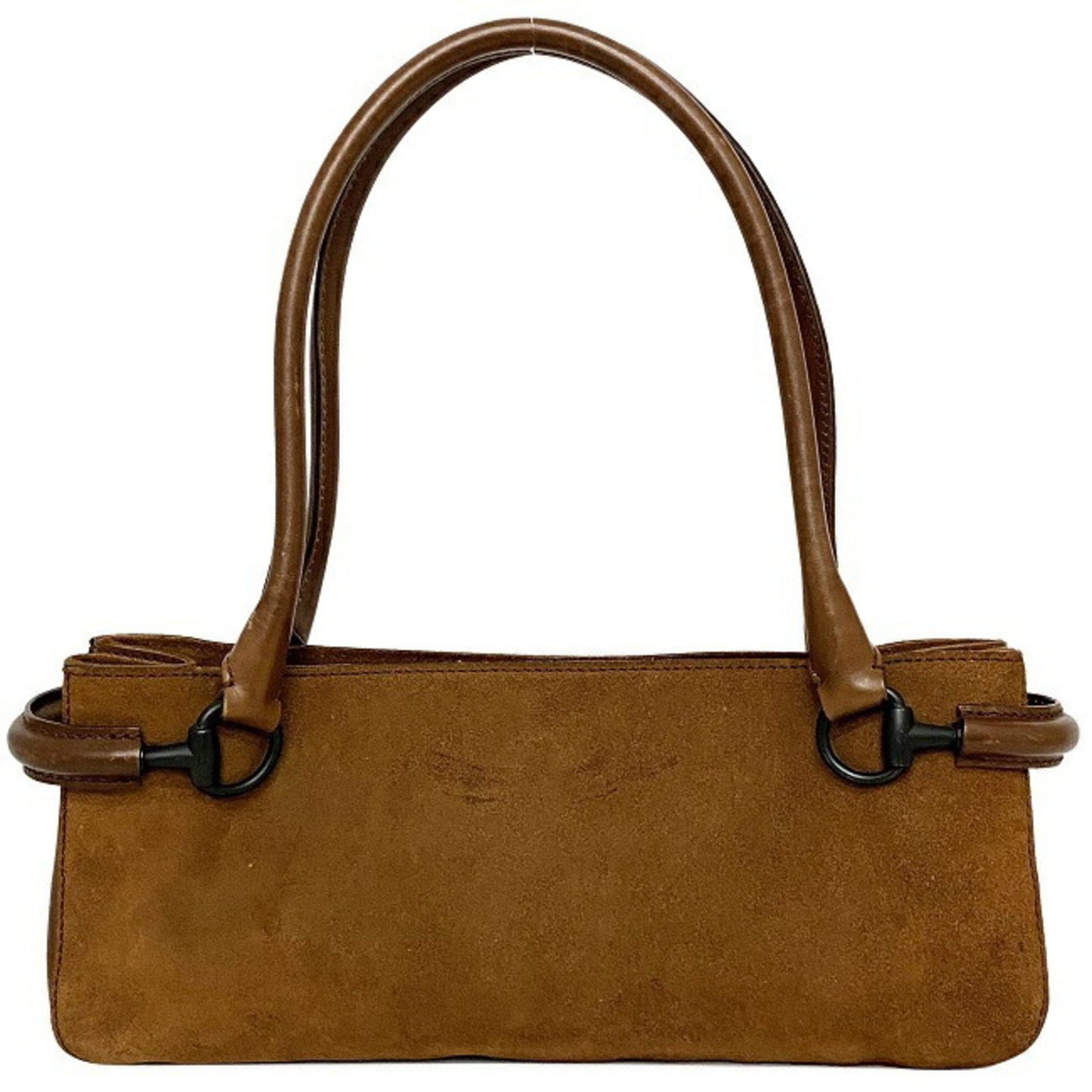 Gucci Handbag Brown Horsebit 101345 Leather Suede GUCCI Women's Bag