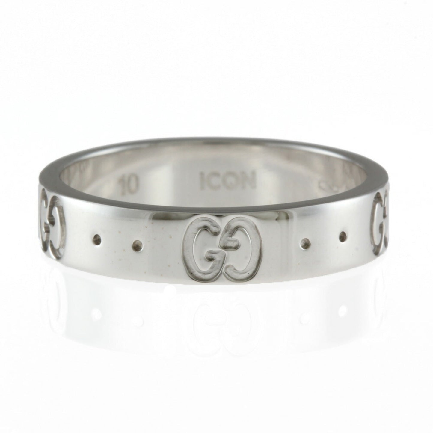 Gucci K18WG Ring / Icon No. 9.5 Silver Ladies 18K K18 White Gold Accelerating