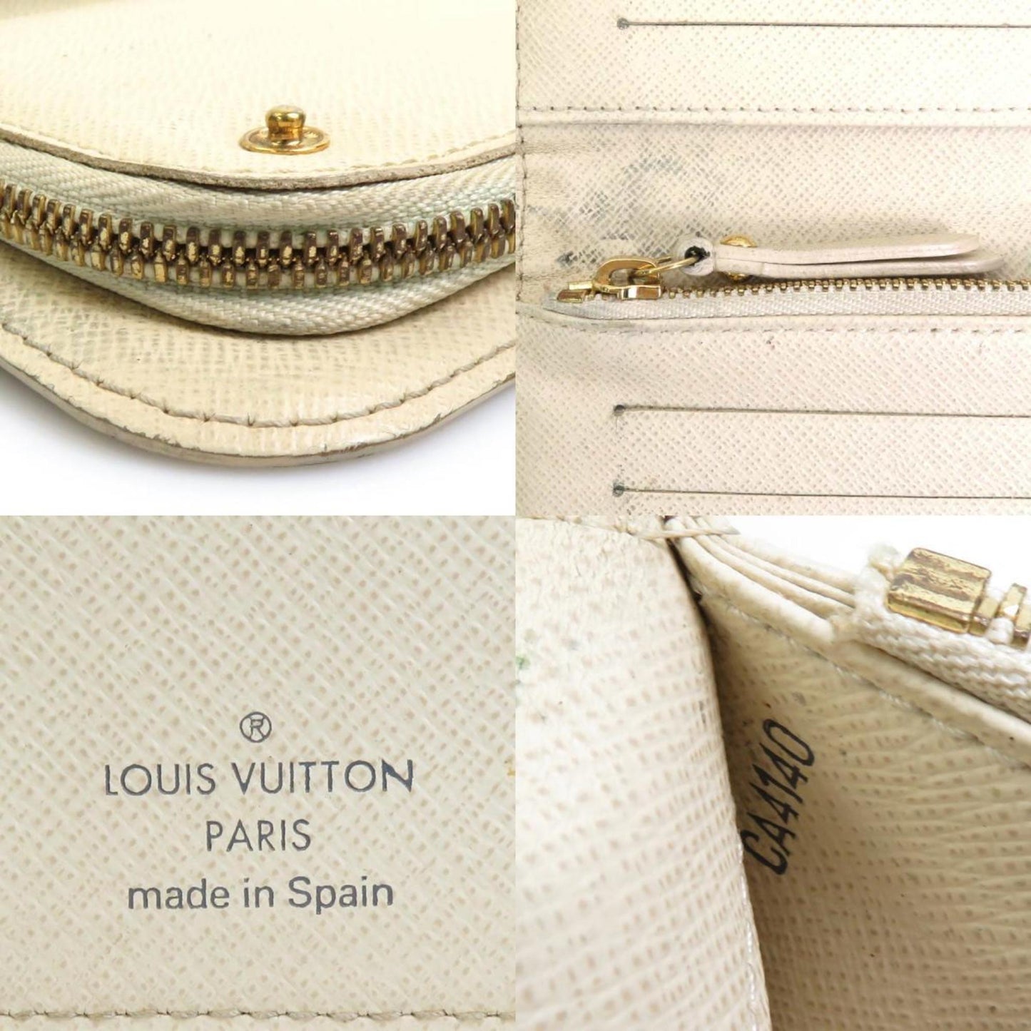 LOUIS VUITTON Bifold Long Wallet Damier Azur Portefeuille Unsolit Canvas Azure Ladies N63072 e55795a