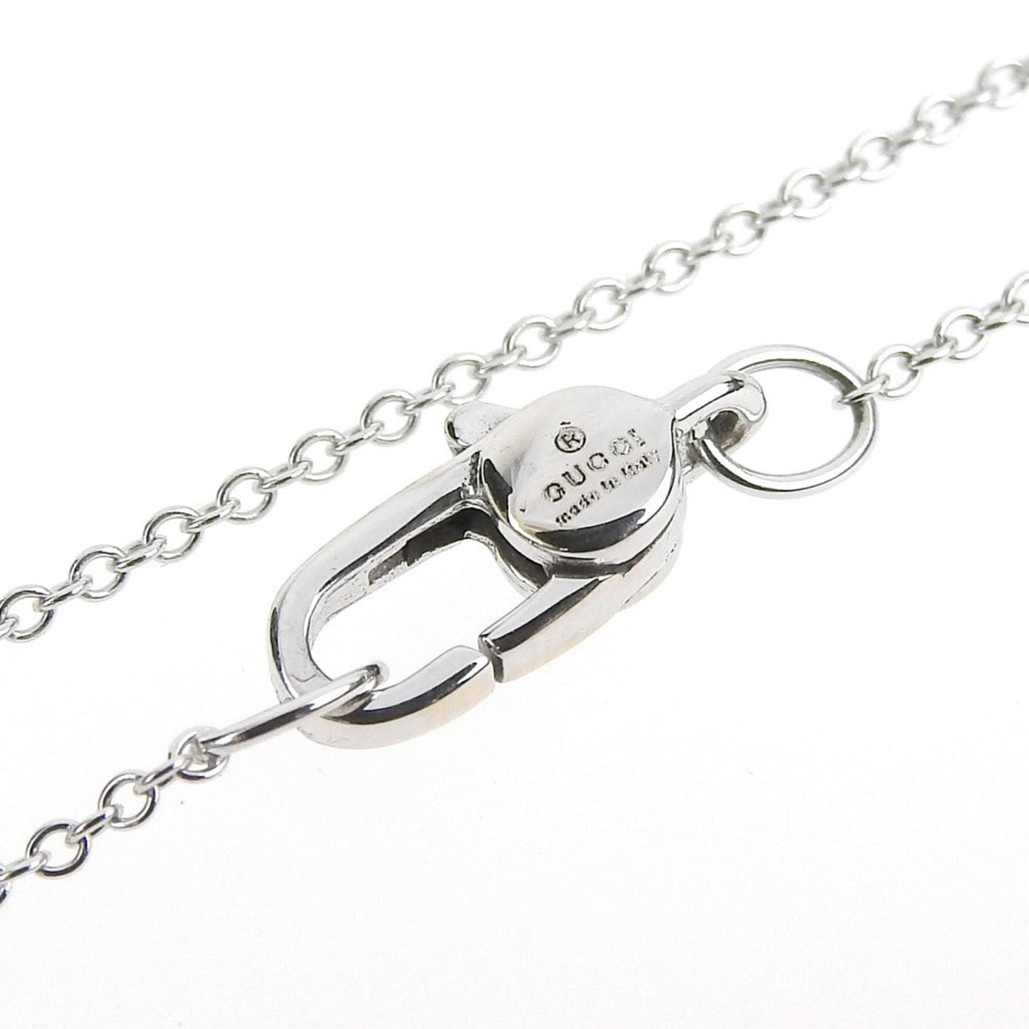 Gucci logo plate necklace K18WG melee diamond
