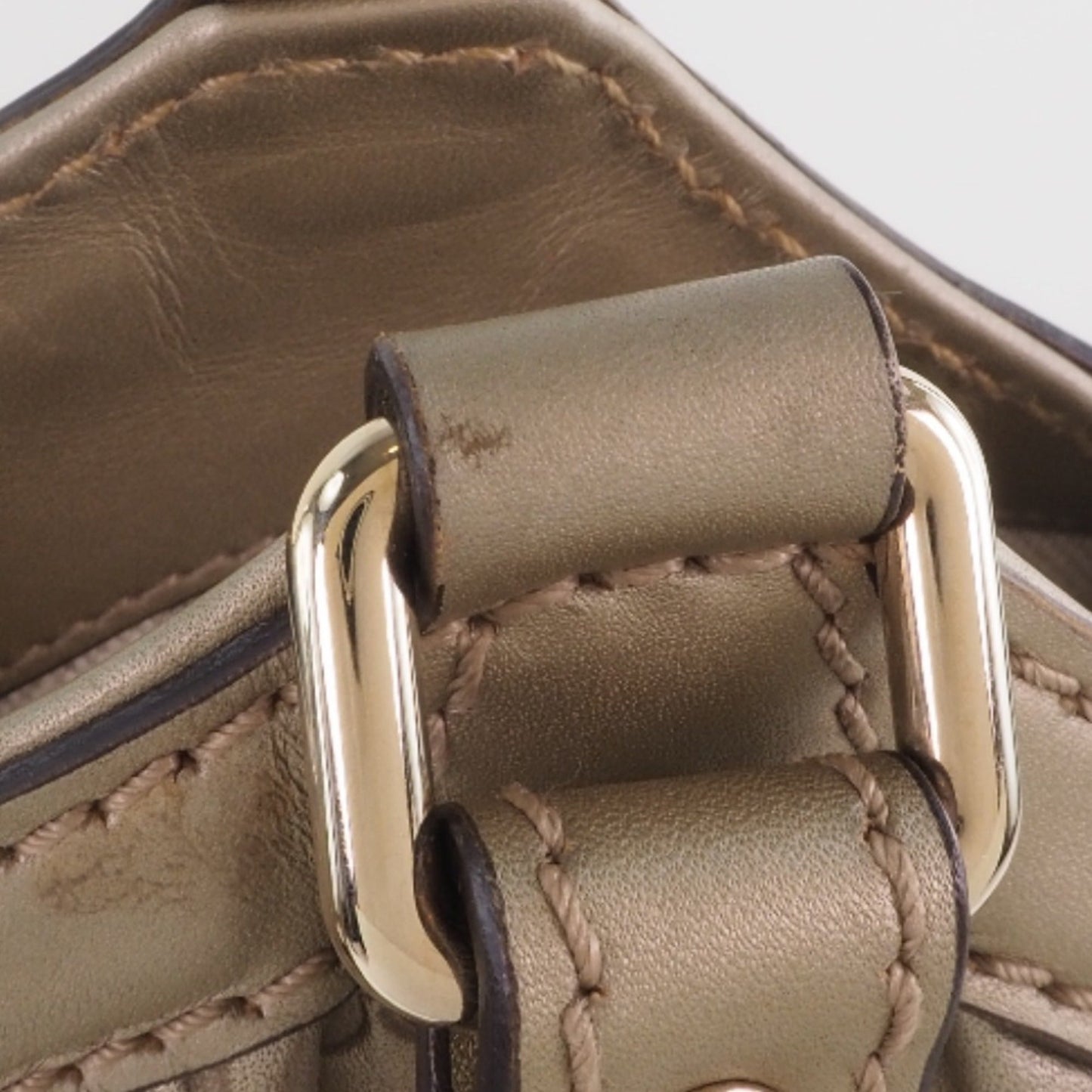 Gucci Suki Interlocking G 211944 Striped Leather Gold Women's Handbag