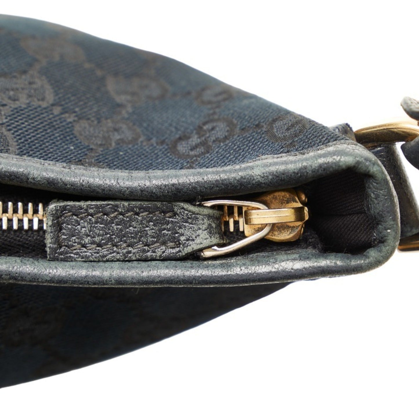 GUCCI GG Canvas Abbey 130738 Black Leather Women's