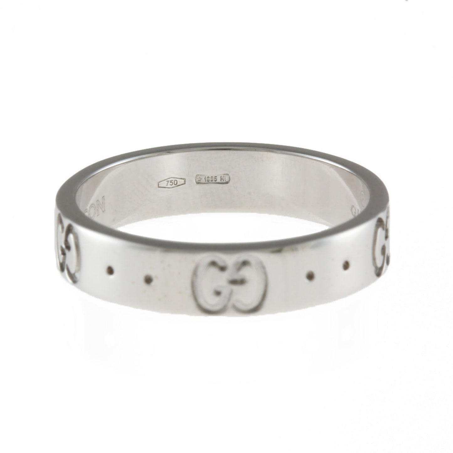 Gucci K18WG Ring / Icon No. 9.5 Silver Ladies 18K K18 White Gold Accelerating