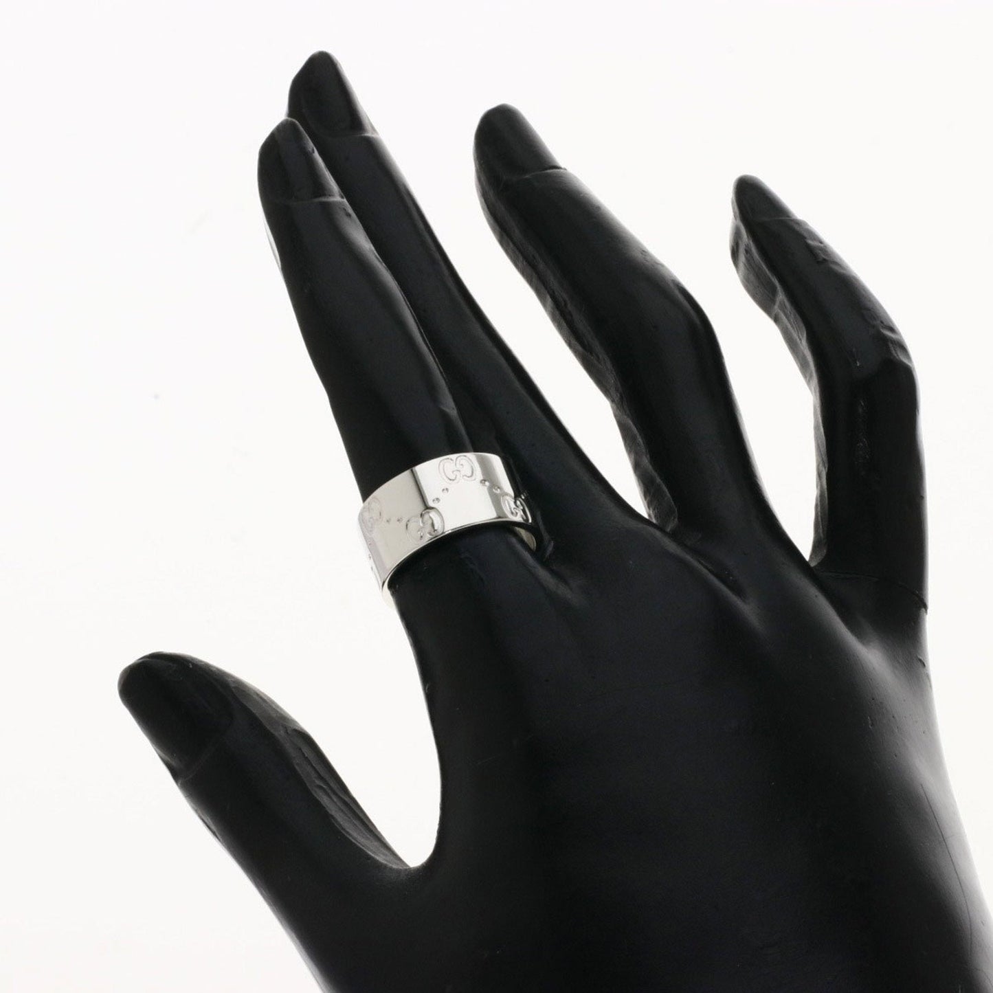 Gucci Icon Wide Ring K18 White Gold Ladies