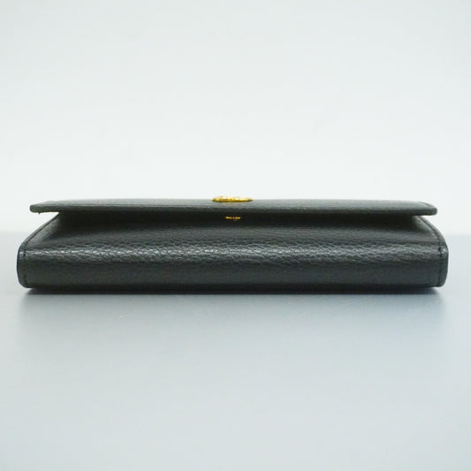 GUCCIAuth  GG Marmont Gold Hardware 456116 Women's Leather Long Wallet Black