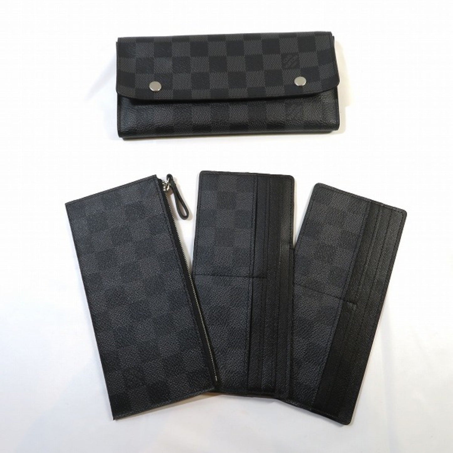 LOUIS VUITTON Damier Portefeuille Long Modular N63084 Graphite Wallet Men's