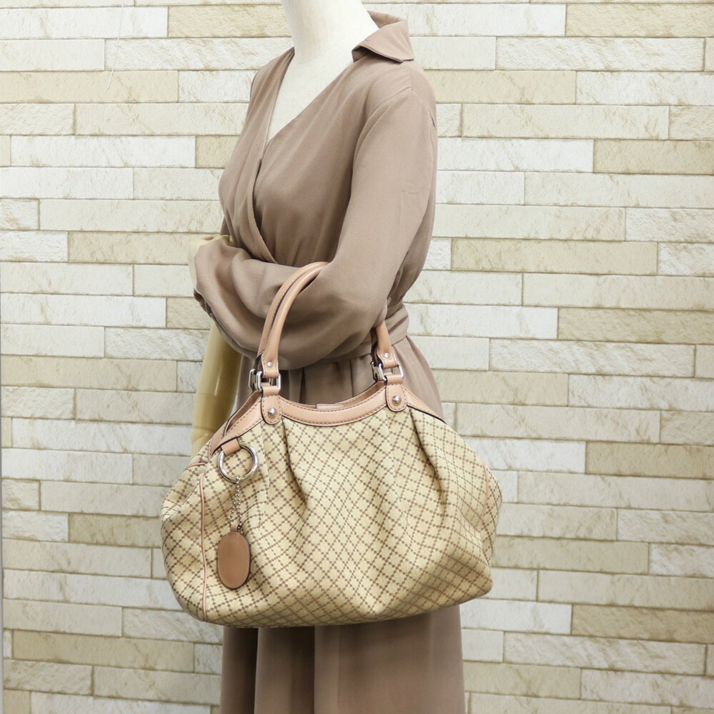 Gucci Handbag Diamante Beige Women's Men's
