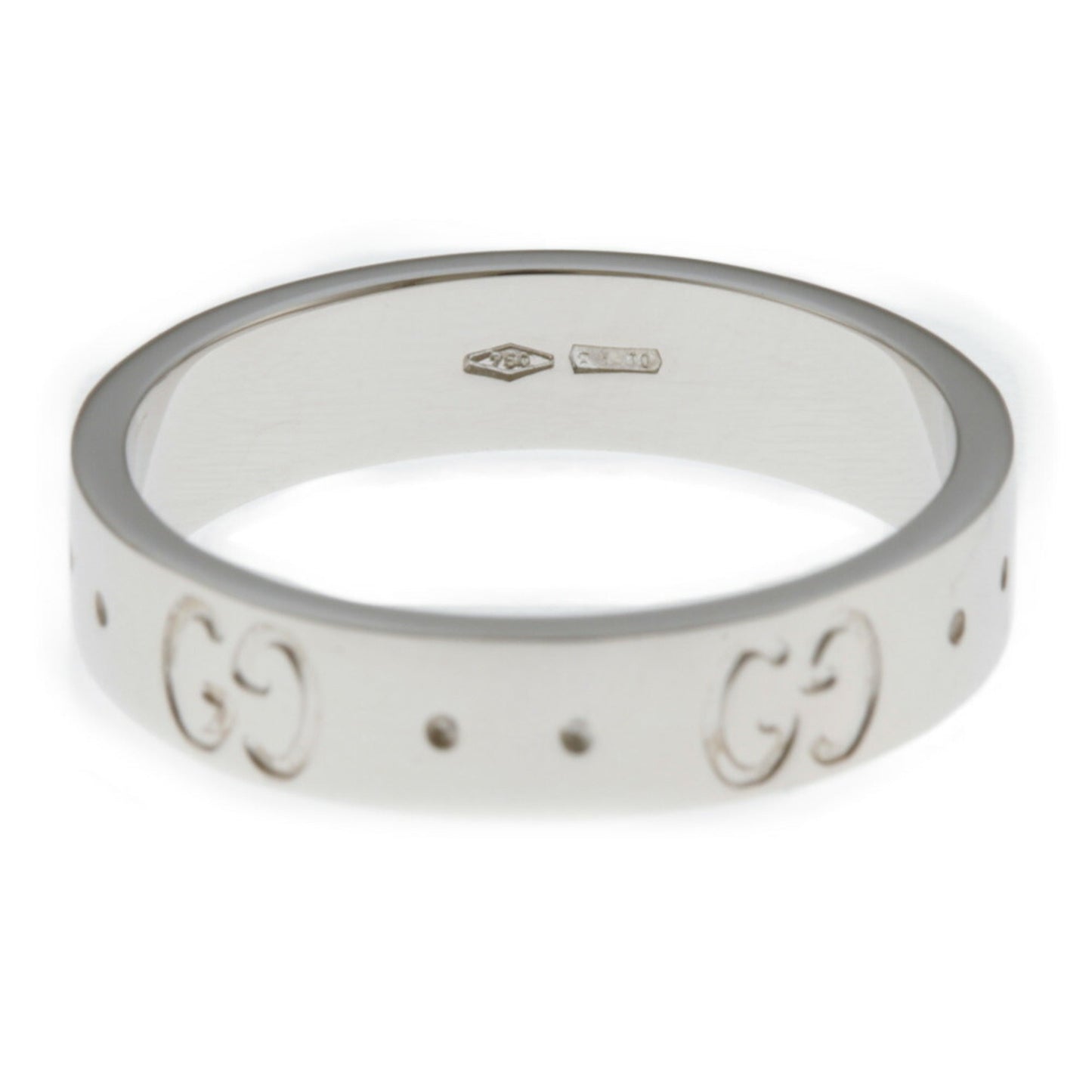 Gucci Icon Ring No. 9.5 18K K18 White Gold Women's