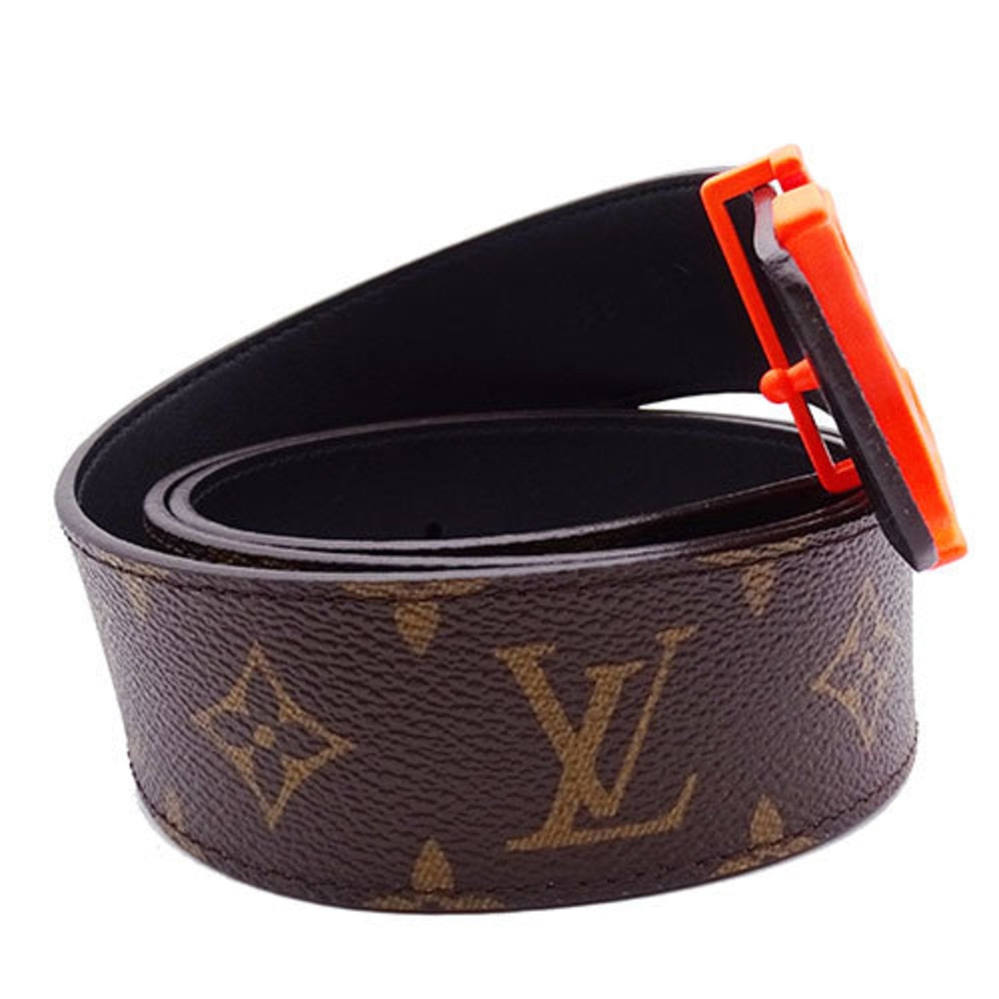 LOUIS VUITTON Belt Monogram Men's Sun Tulle LV Shape Orange MP216