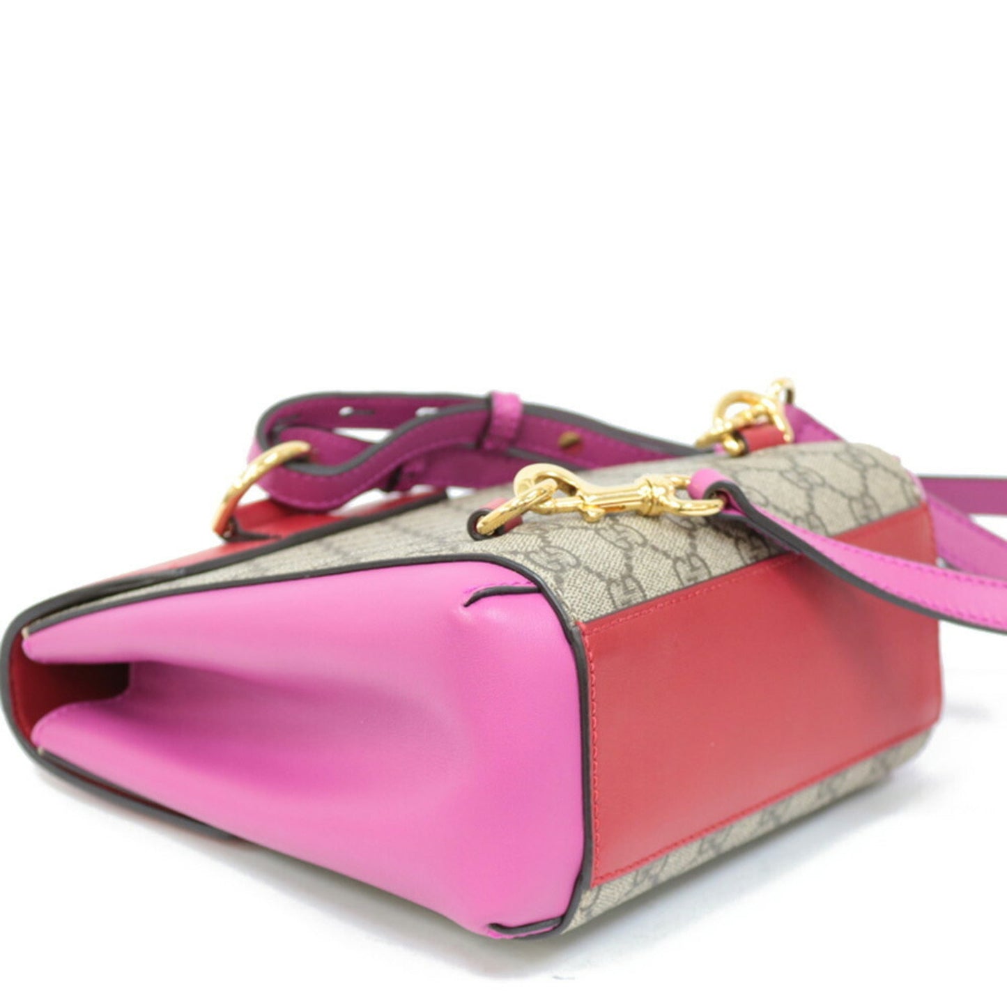 Gucci Handbag 2WAY Bag Shoulder Padlock GC Small Red Ladies