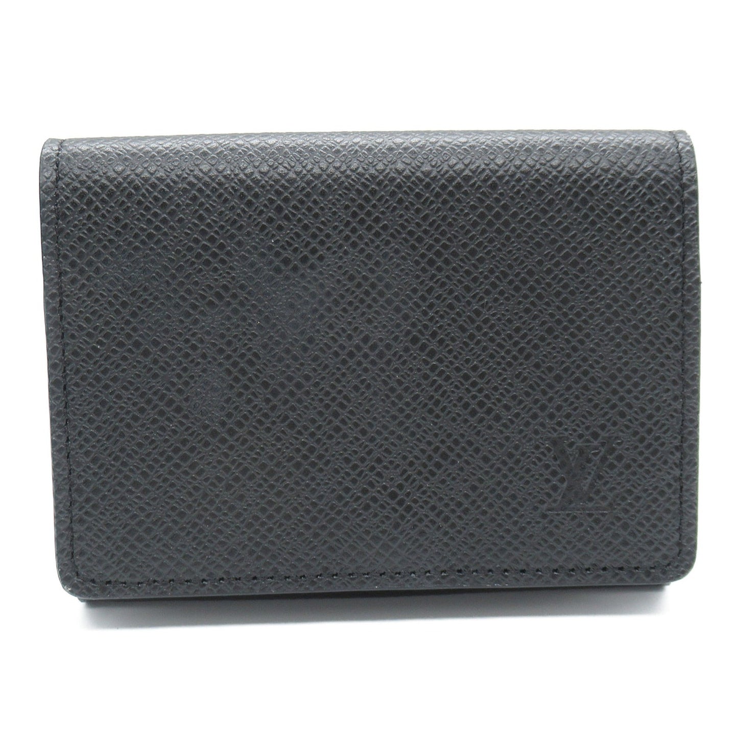 LOUIS VUITTON Anvelop Carte de Visit NM Black Black Taiga leather M64595