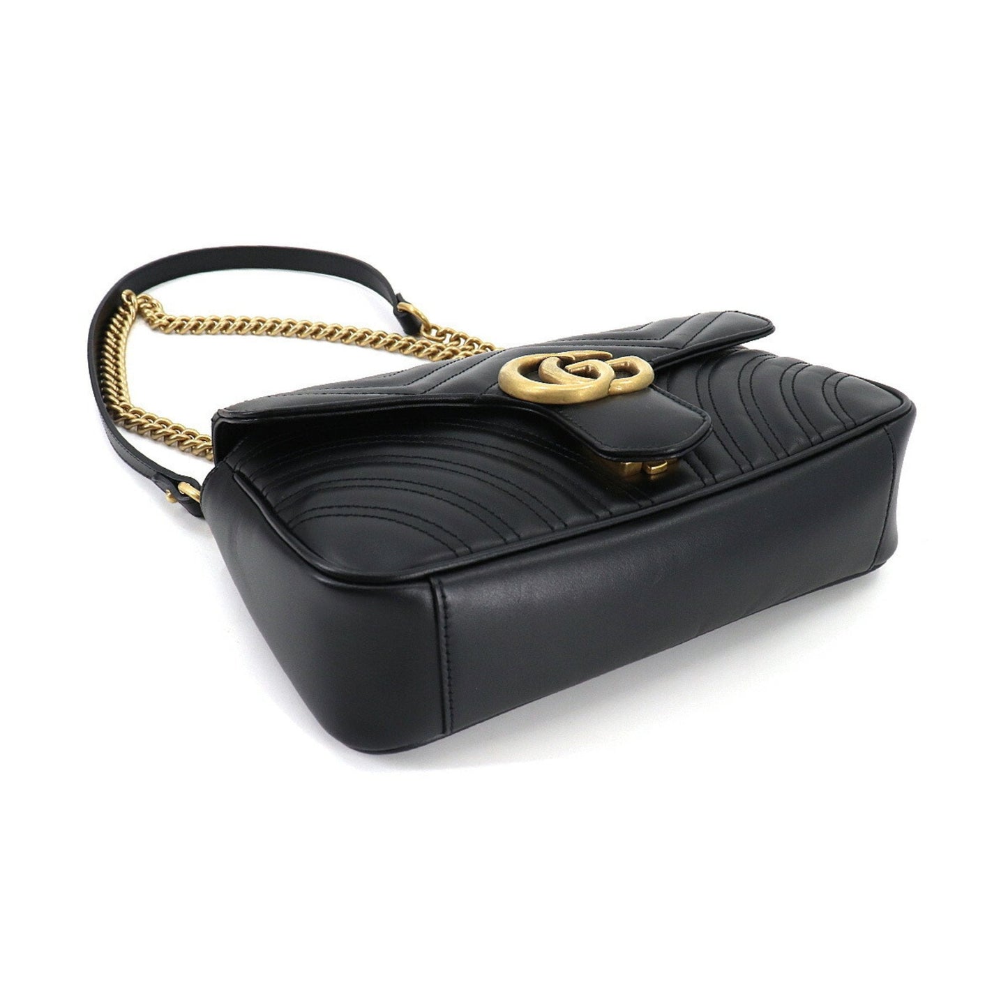 Gucci GG Marmont Quilted Small Shoulder Bag Leather Black 443497