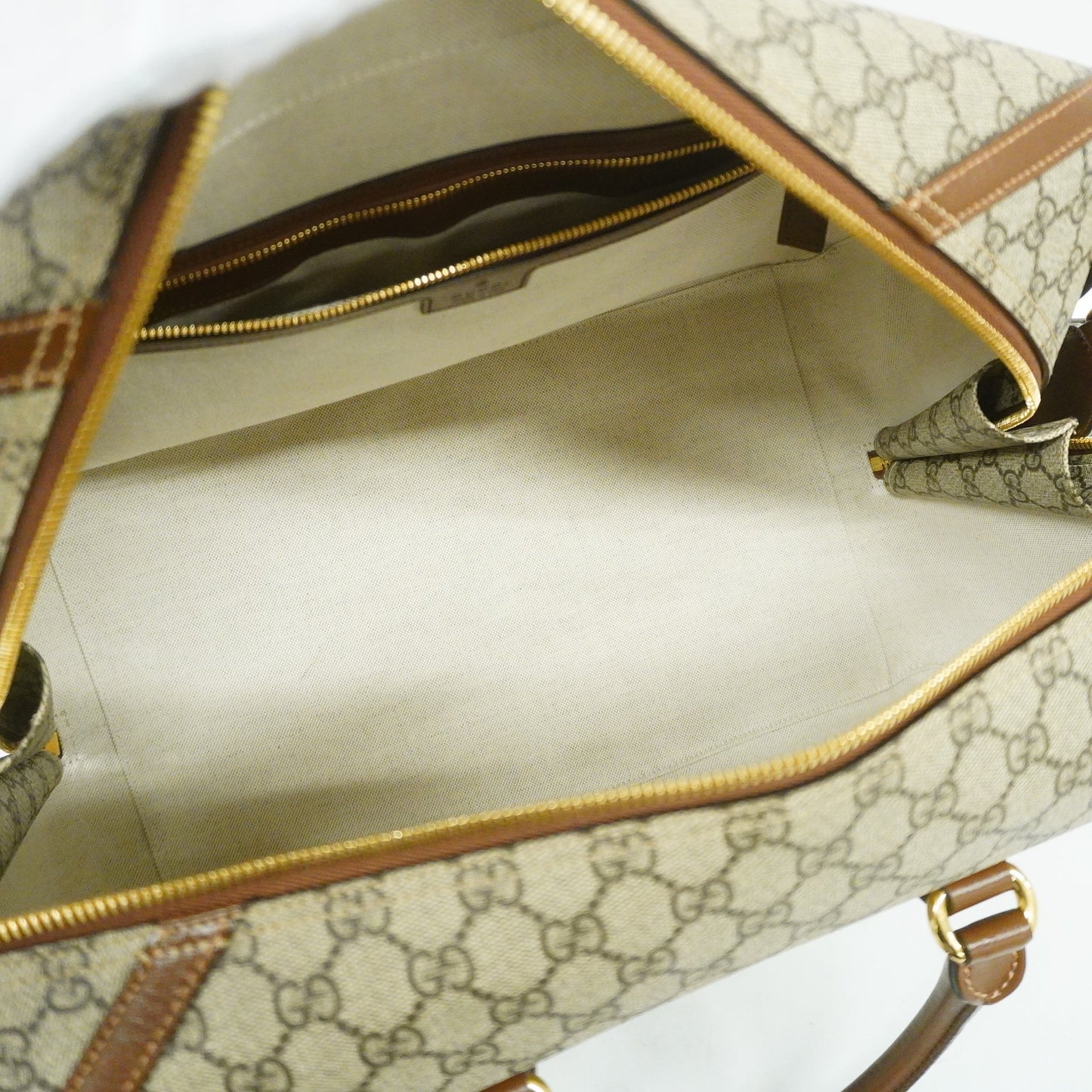 Gucci  Interlocking G 322055 Unisex GG Supreme Boston Bag Beige,Brown