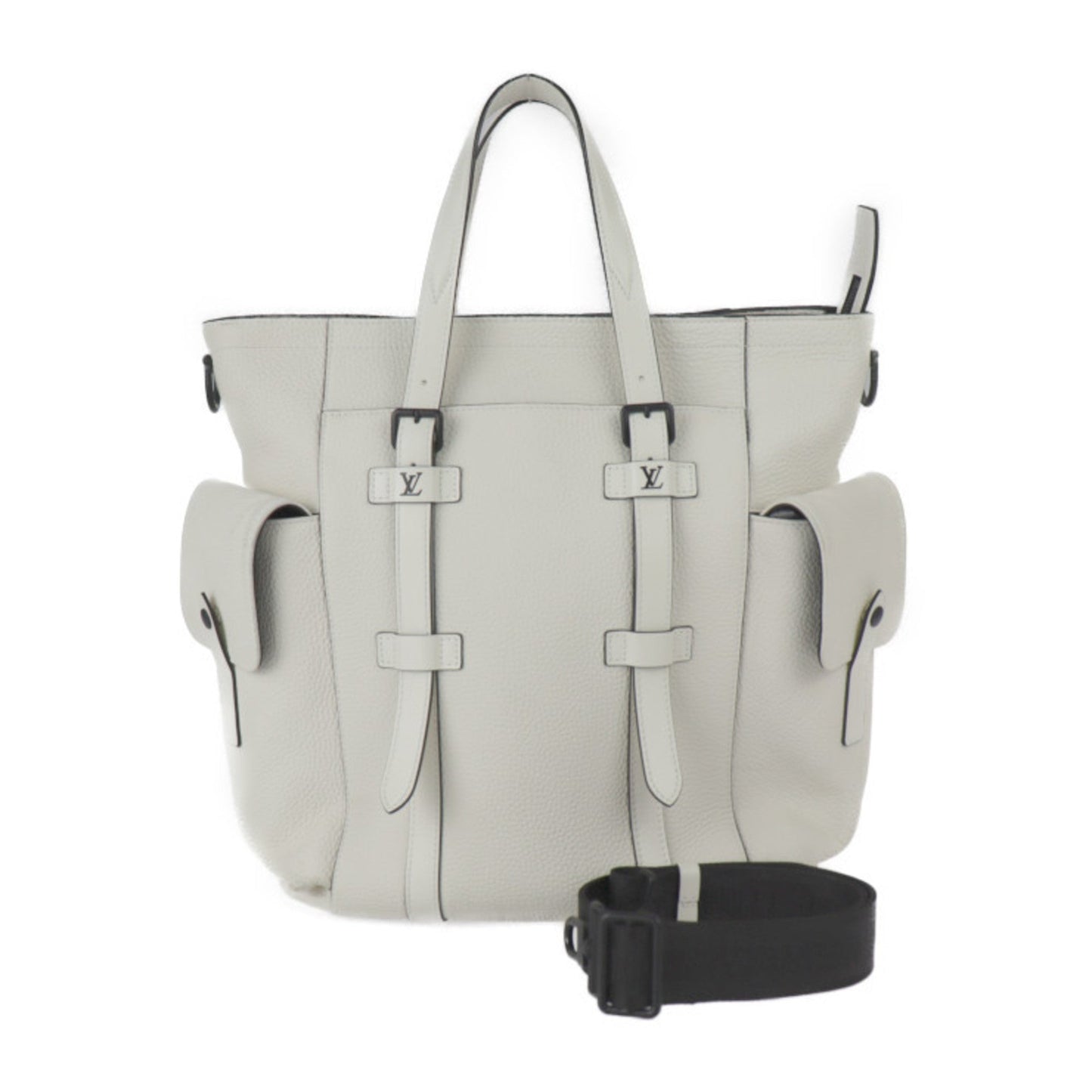 LOUIS VUITTON Christopher Tote Bag M58477 Taurillon Leather Bronne White Matte Black Hardware 2WAY Shoulder