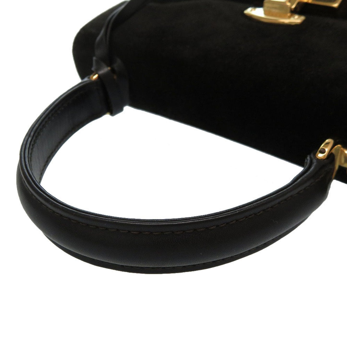 Gucci Lady Rock Suede Black Gold Hardware 000 110 0211 2WAY Handbag Bag 0057