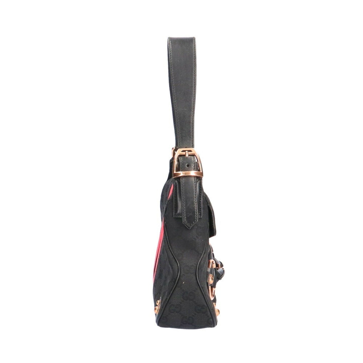 Gucci GG Horsebit Webbing Shoulder Bag Ladies